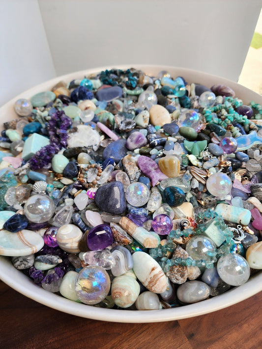 Mermaid Crystal Confetti | Ocean Crystals | Part of Your World Mix | Ariel's Vacation | Blue, Teal, Purple | Bracelets, Worry Stones, Tails