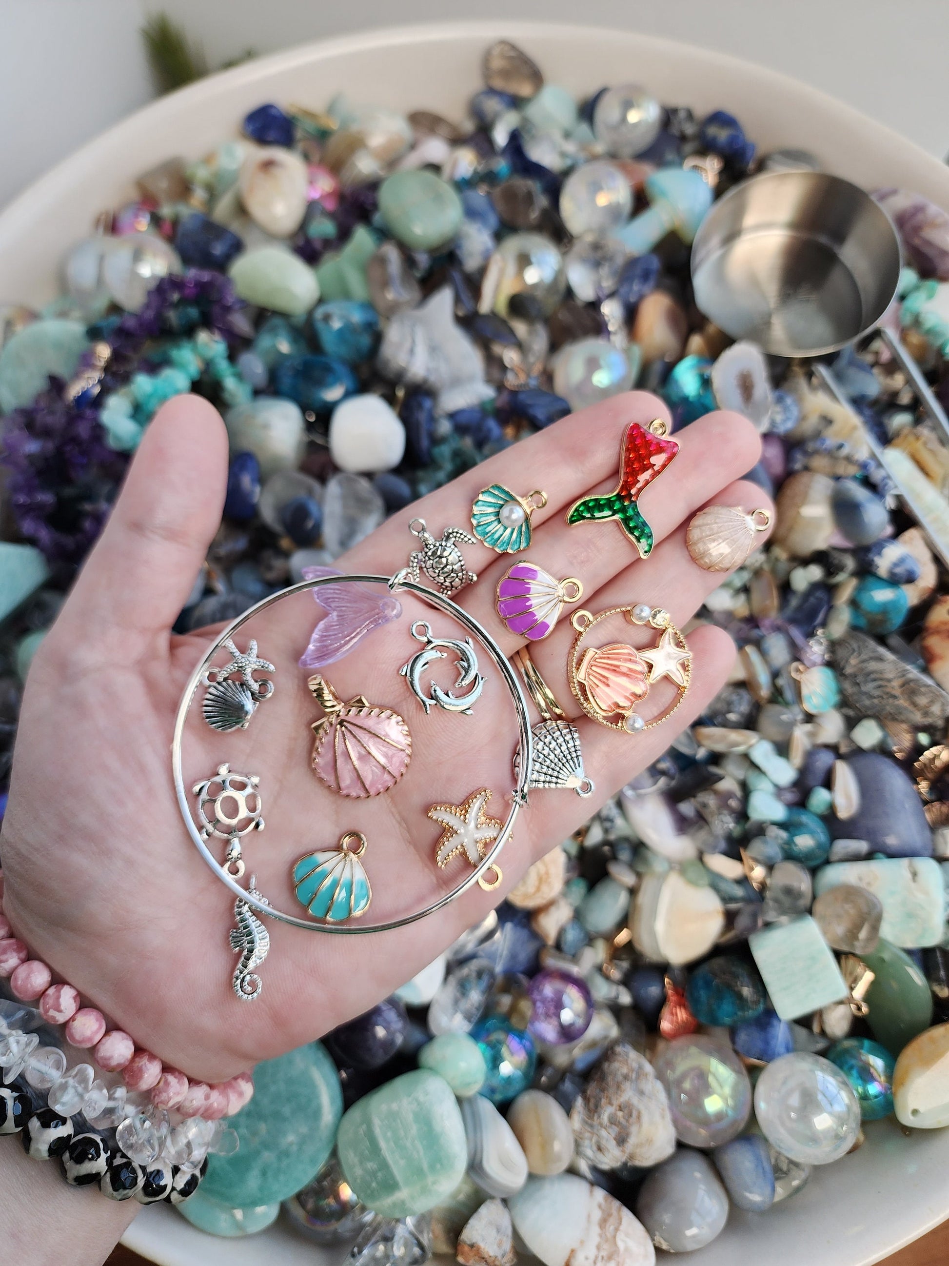 Mermaid Crystal Confetti Mix: Ocean Theme with Charms