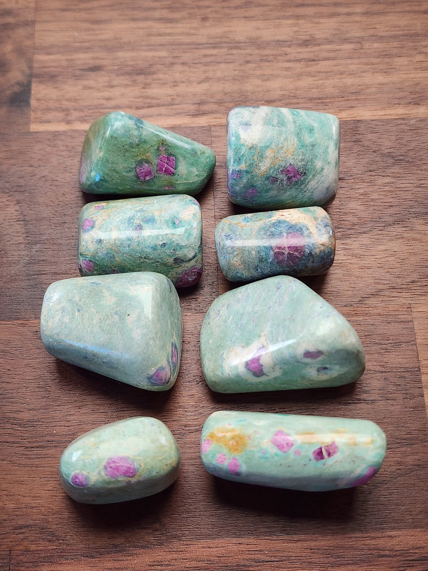 Ruby Fuschite Tumbles | Medium Large | Brazil | High Quality | Rare | Mint Green and Pink Purple Crystals | Intuitively Chosen