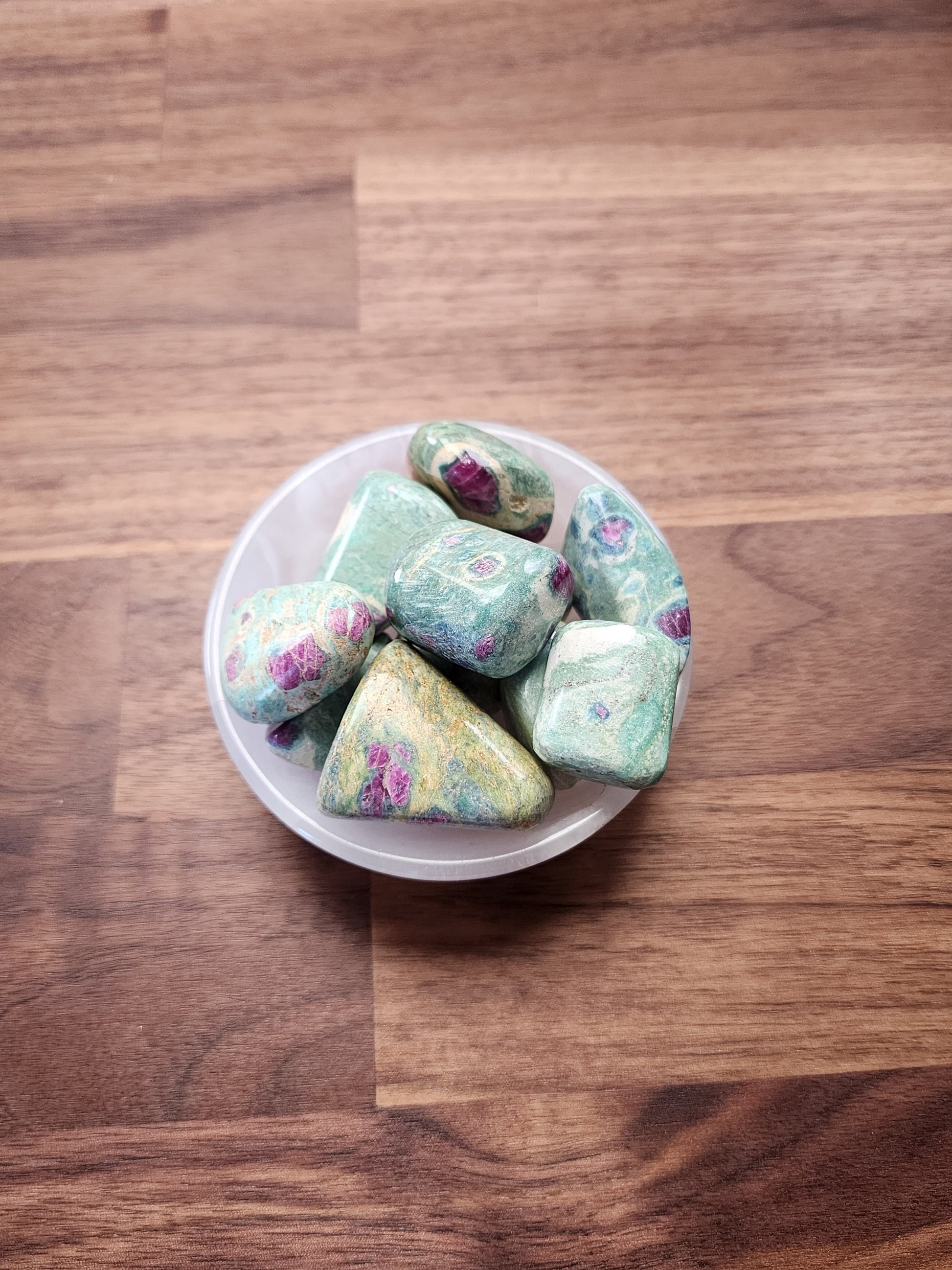 Ruby Fuschite Tumbles | Medium Large | Brazil | High Quality | Rare | Mint Green and Pink Purple Crystals | Intuitively Chosen