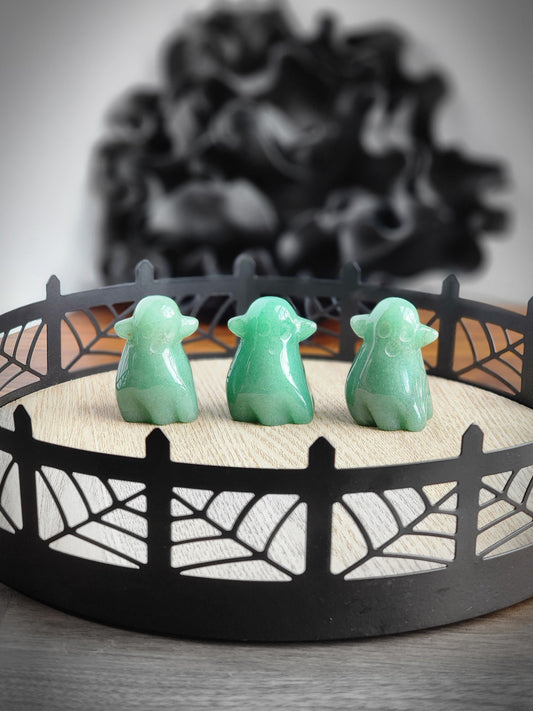 Green Adventurine Ghost | Spooky Crystal Carving | Halloween Crystals | | Summerween Phantom | Intuitively Chosen