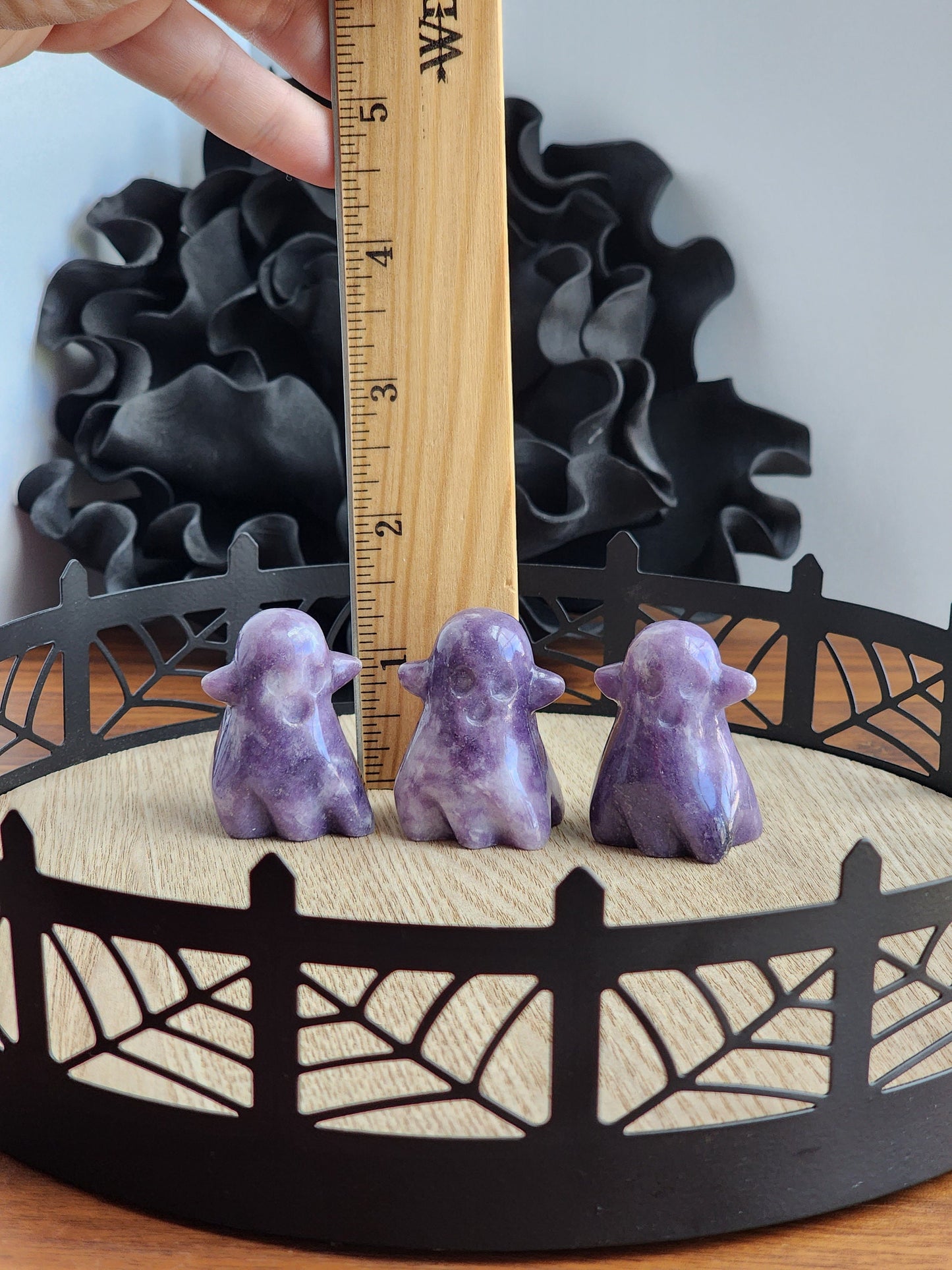 Cute Lepidolite Ghost | Spooky Crystal Carving | Halloween Crystals | Shimmery Purple Lilac Ghosts | Summerween Phantom | Intuitively Chosen