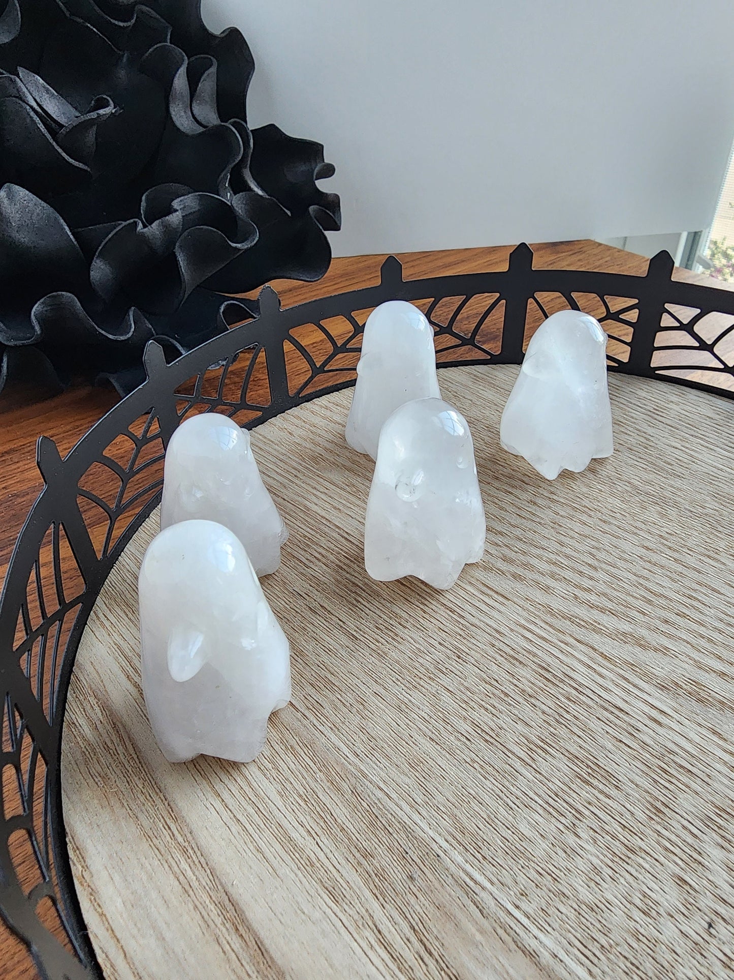Cute Clear Quartz Ghost | Spooky Crystal Carving | Halloween Crystals | White Clear Rainbow | Summerween Ghosty Phantom | Intuitively Chosen