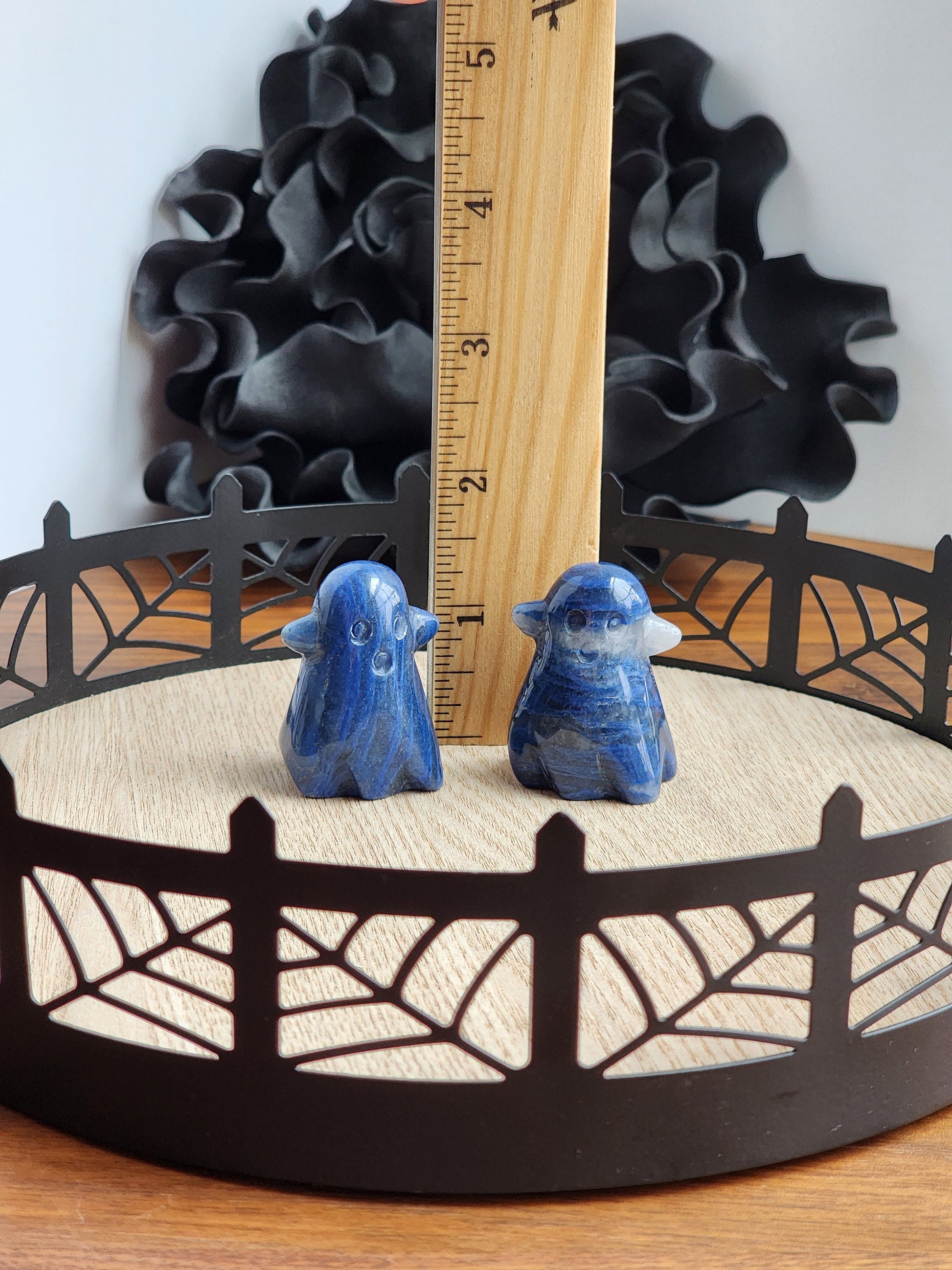 Cute Blue Aventurine Ghost | Spooky Crystal Carving | Halloween Crystals | Clear Quartz Inclusions | Summerween Phantom Intuitively Chosen