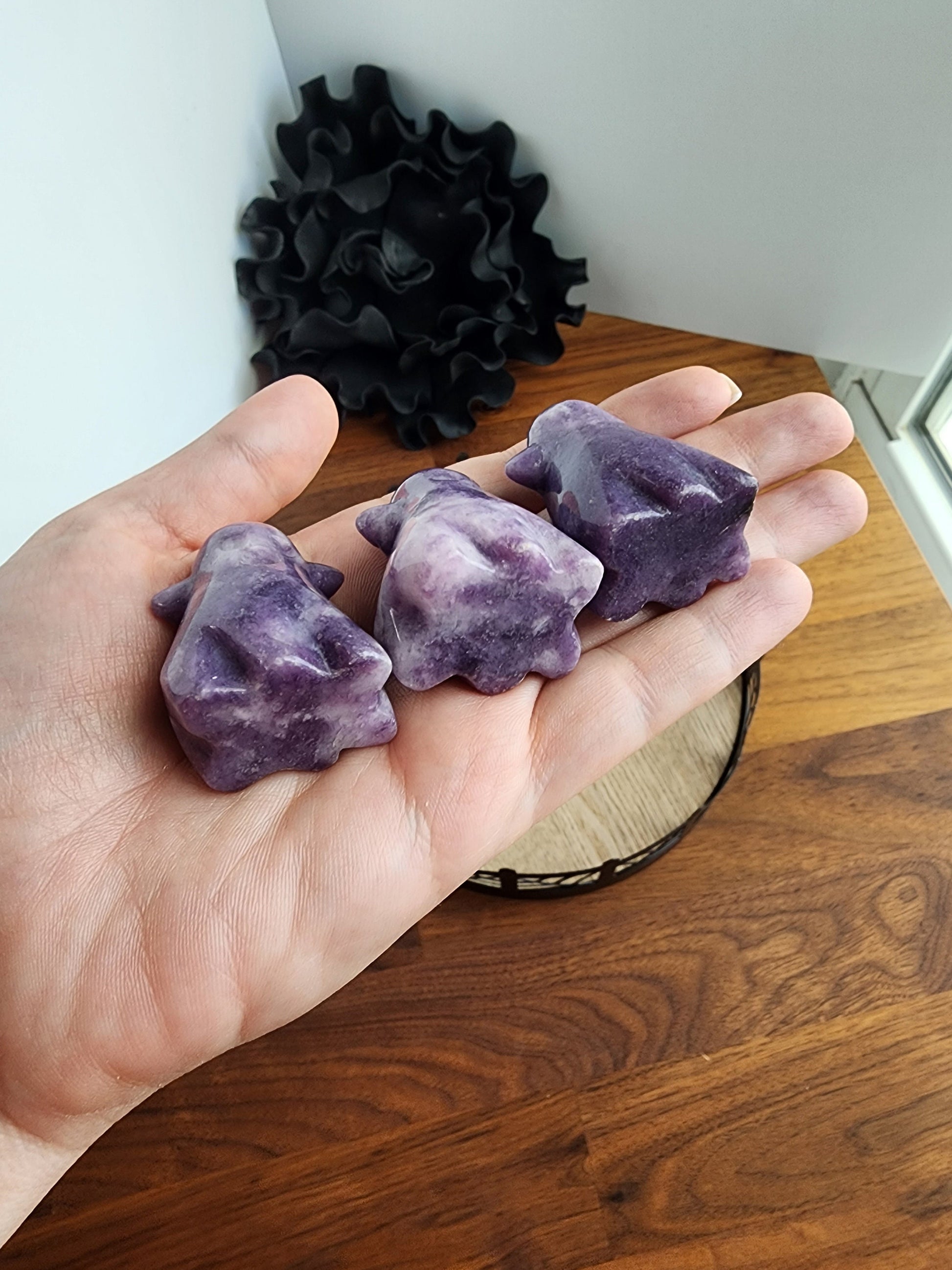 Cute Lepidolite Ghost | Spooky Crystal Carving | Halloween Crystals | Shimmery Purple Lilac Ghosts | Summerween Phantom | Intuitively Chosen