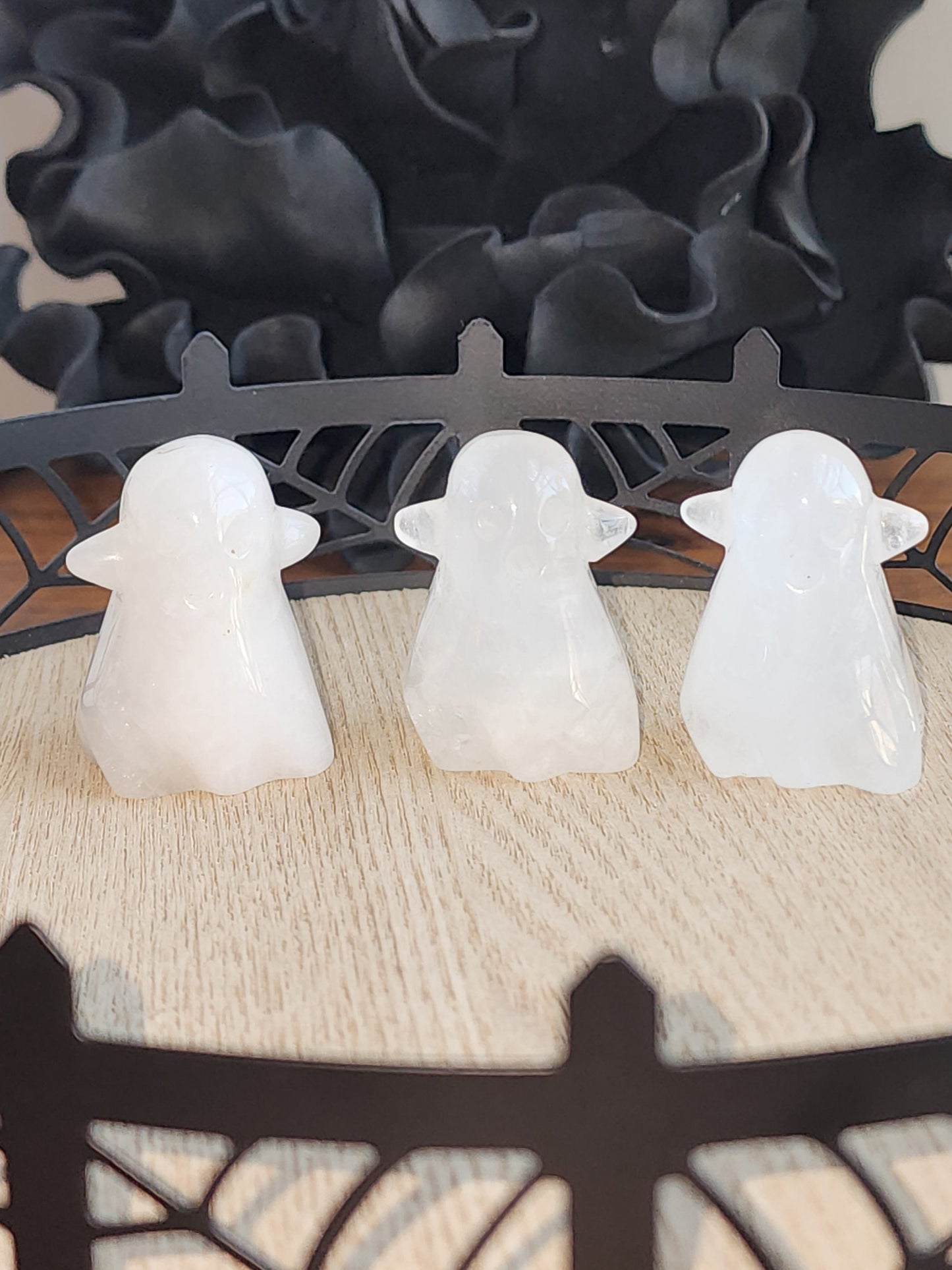 Cute Clear Quartz Ghost | Spooky Crystal Carving | Halloween Crystals | White Clear Rainbow | Summerween Ghosty Phantom | Intuitively Chosen