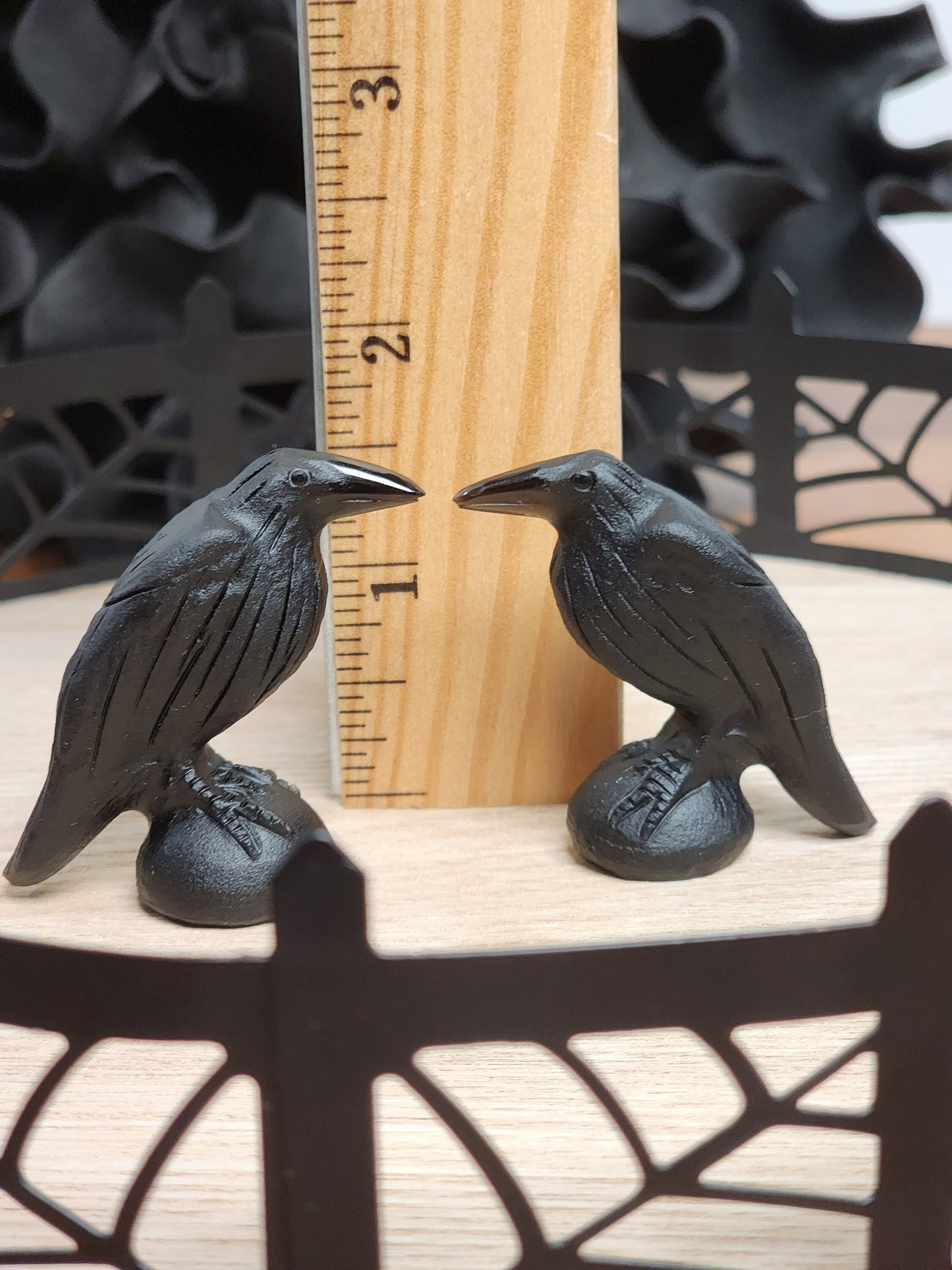 Mini Raven Crystal | Black Obsidian Crow Carving | Around 1.5" | Birds for Spooky Season | Omen Crystals | Nevermore | Intuitively Chosen