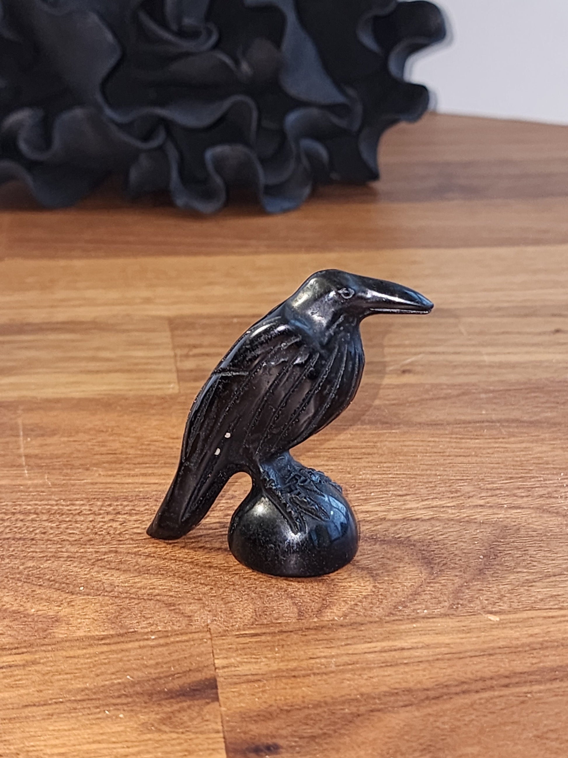 Obsidian crystal black raven crow