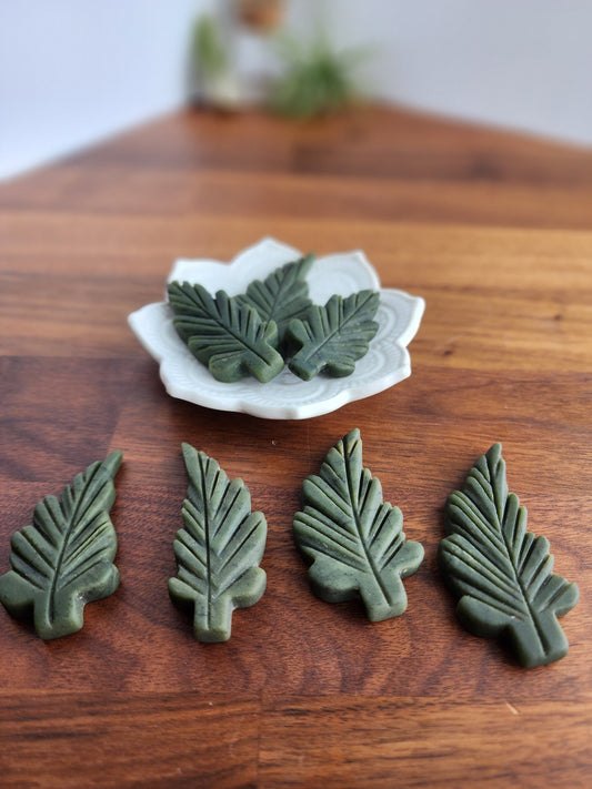 hand carved crystal leaves, green jade leaf crystals