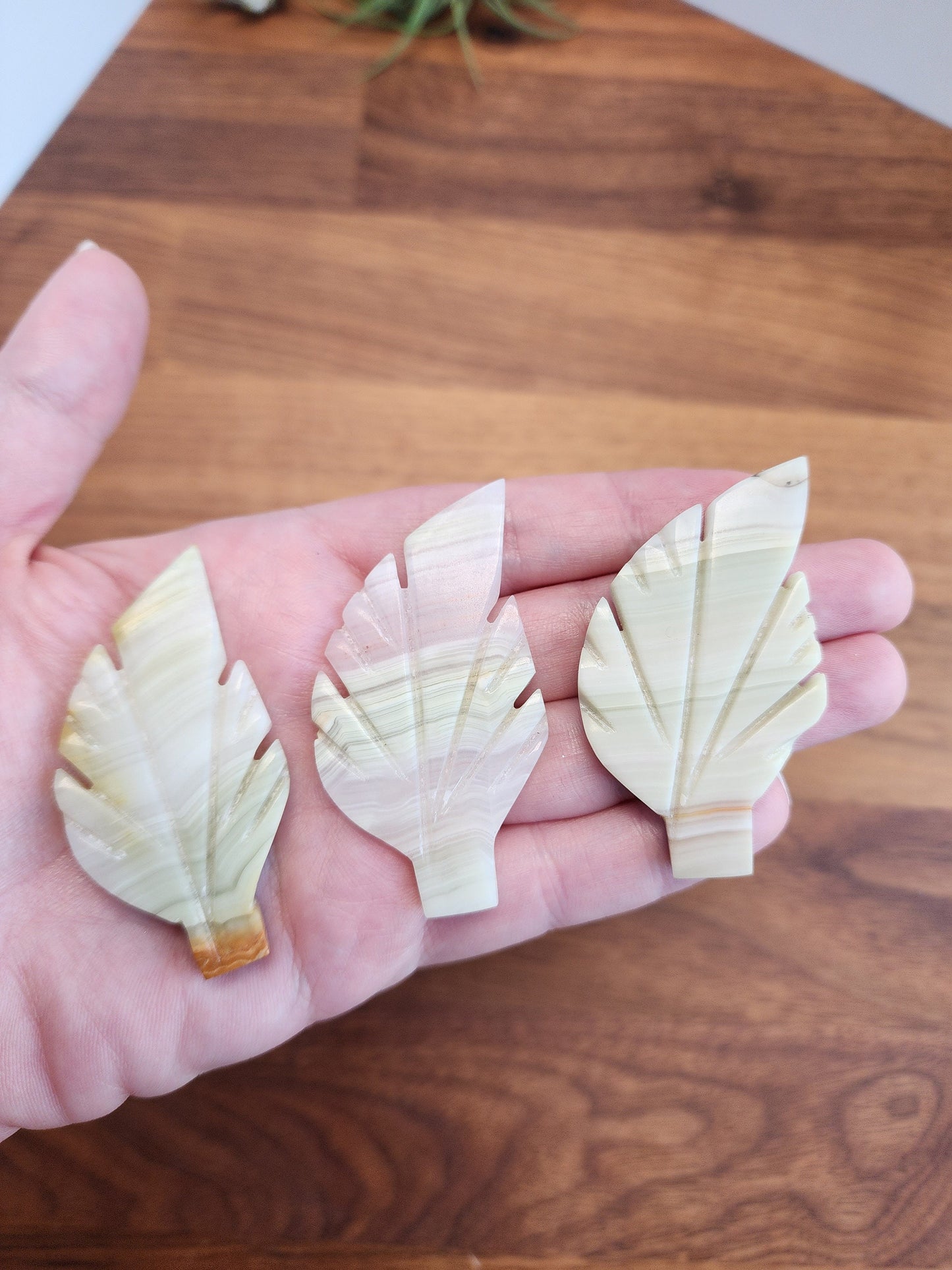 Pink Banded Onyx Leaf Leaf | Crystal Leaf | Ocean Crystals | Hand Carved leaves | Beach Season Favorites | Mom Gifts | Intuitively Chosen