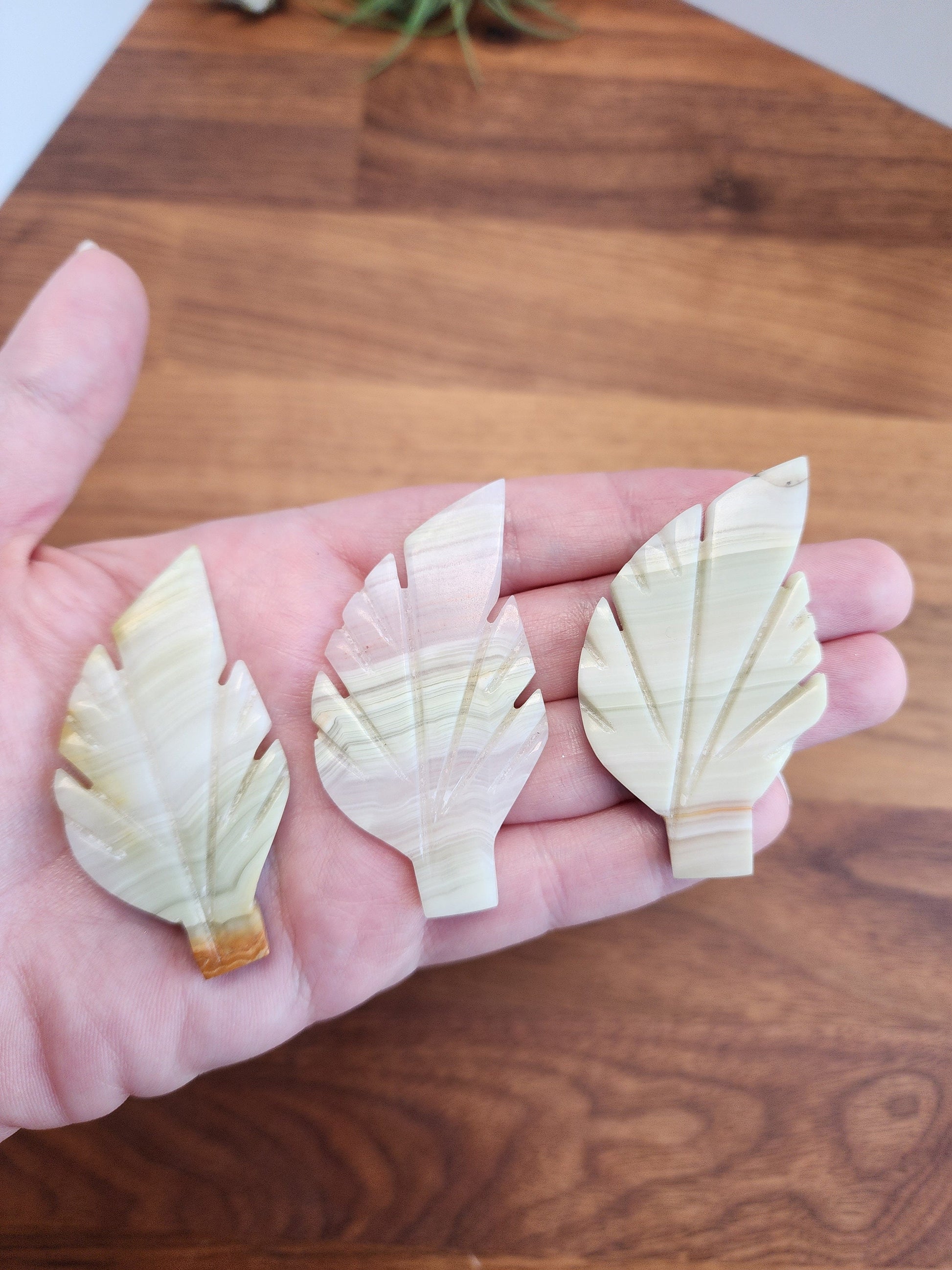 Pink Banded Onyx Leaf Leaf | Crystal Leaf | Ocean Crystals | Hand Carved leaves | Beach Season Favorites | Mom Gifts | Intuitively Chosen