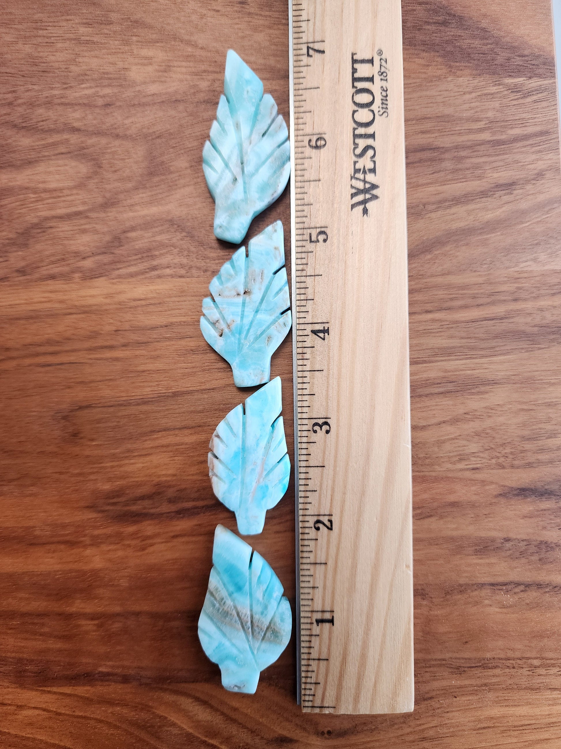 Blue Aragonite Leaf | Mini Crystal Carving | Ocean Crystals | Hand Carved leaves | Beach Season Favorites | Small Gift for Mom