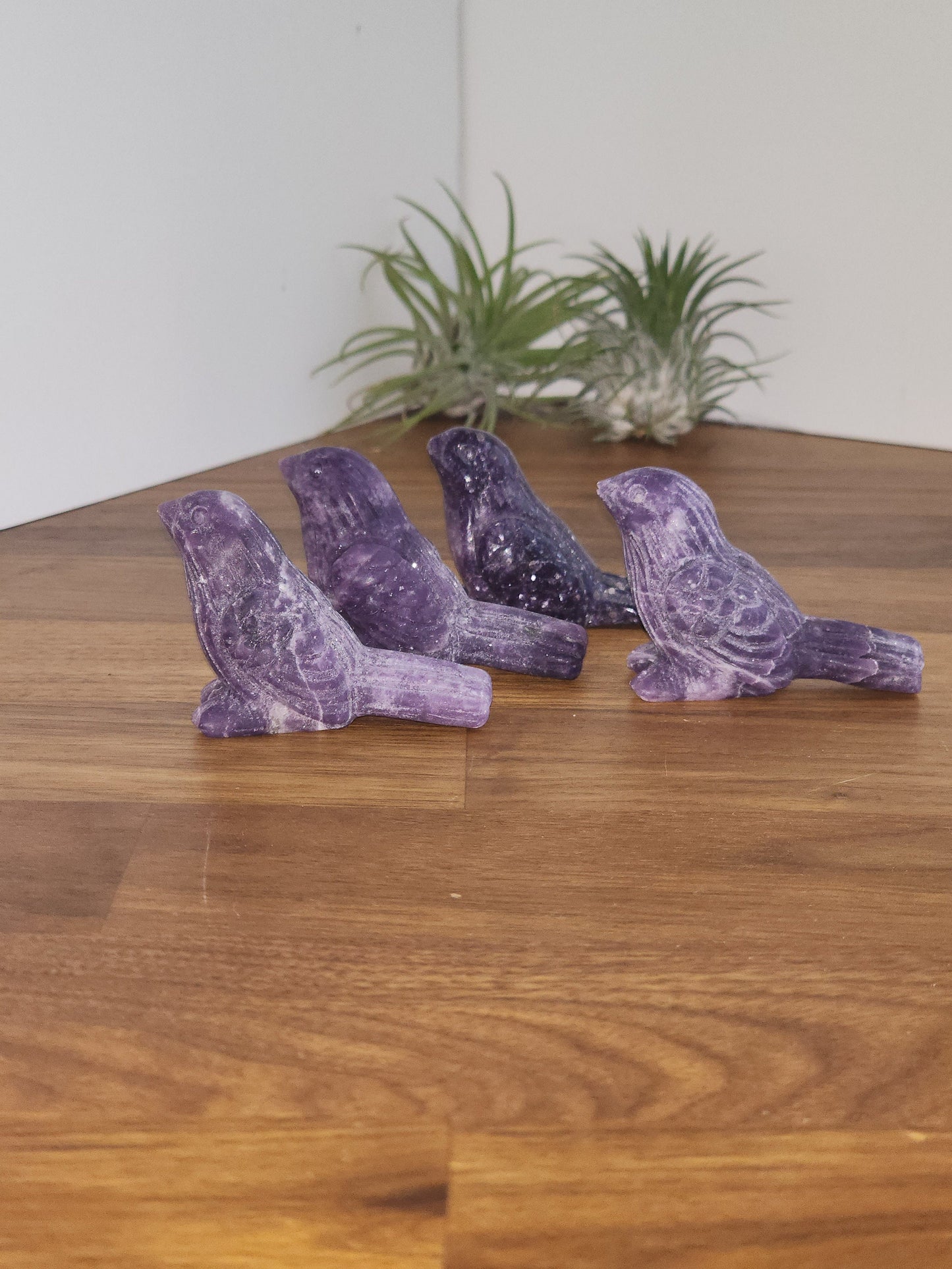 Lepidolite Birds | Purple Crystal Bird Carving | Sparkle | Adorable Animal Crystals | Lilac to Deep Purple | Inutitively Chosen