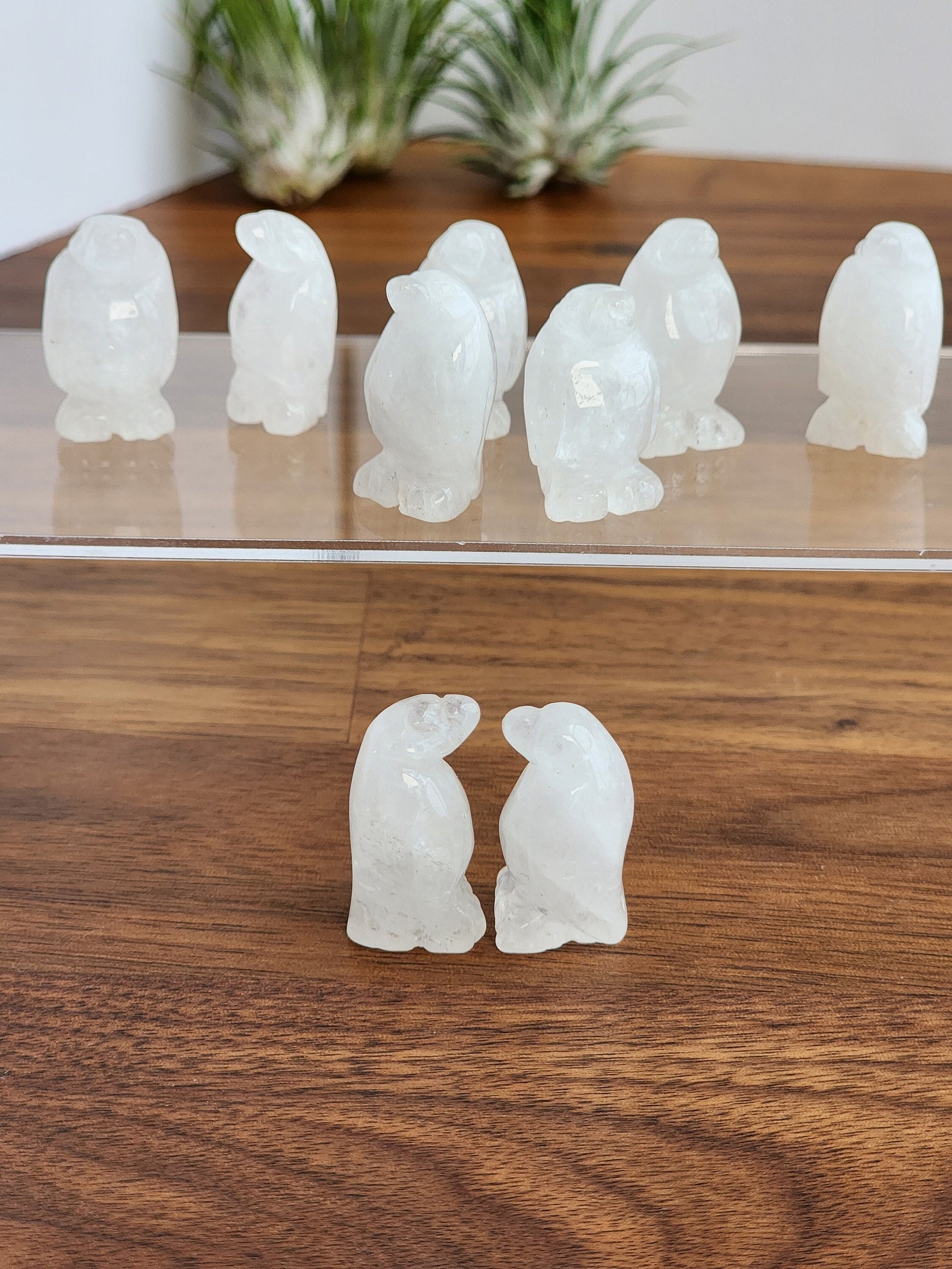 Clear quartz crystal penquin, mini holiday items