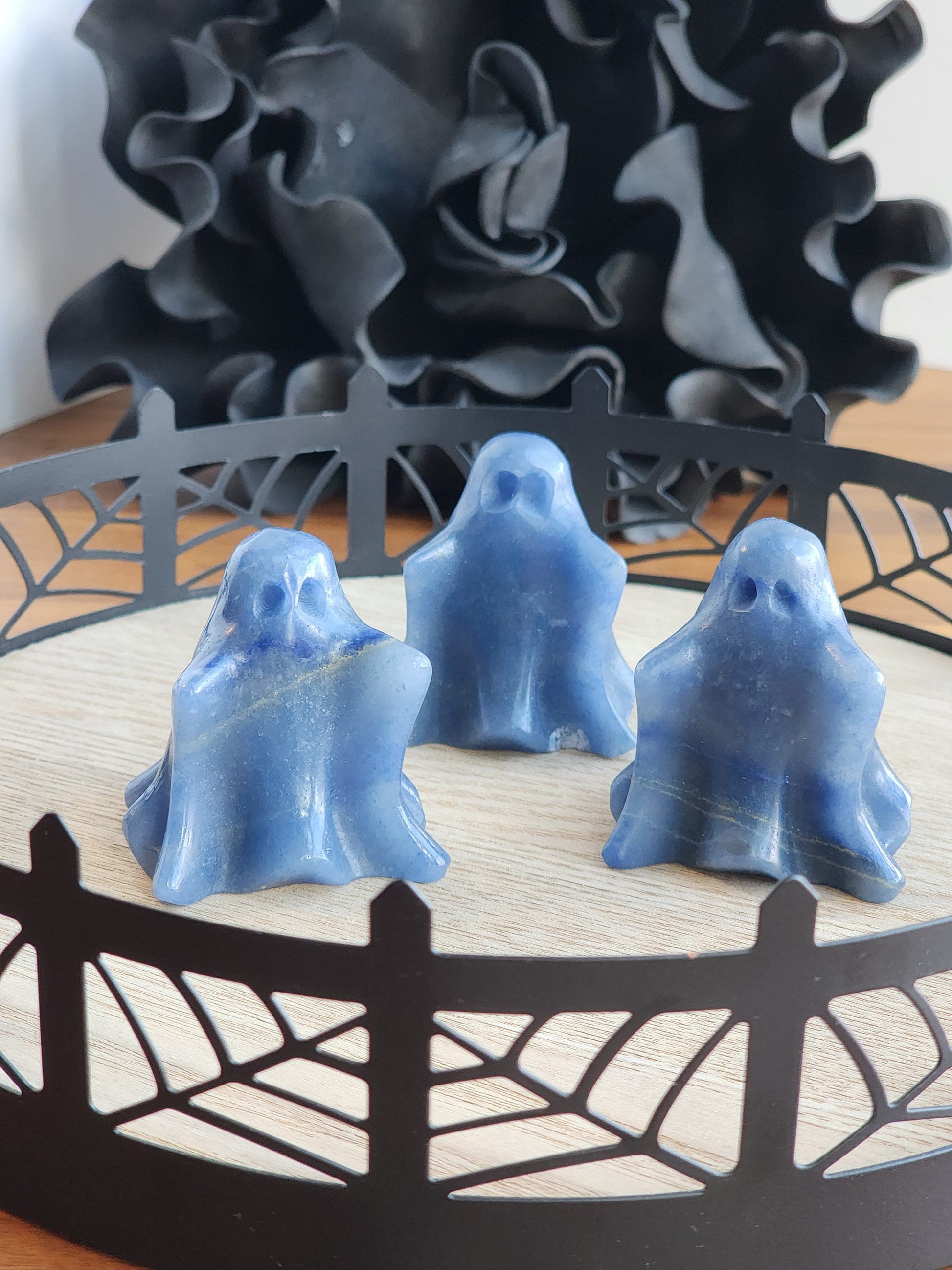 Ghost Crystal | Blue Adventurine | Halloween Decor | Spooky Season Crystals | 3D Phantom | Carving | Witchy Vibes | Intuitively Chosen
