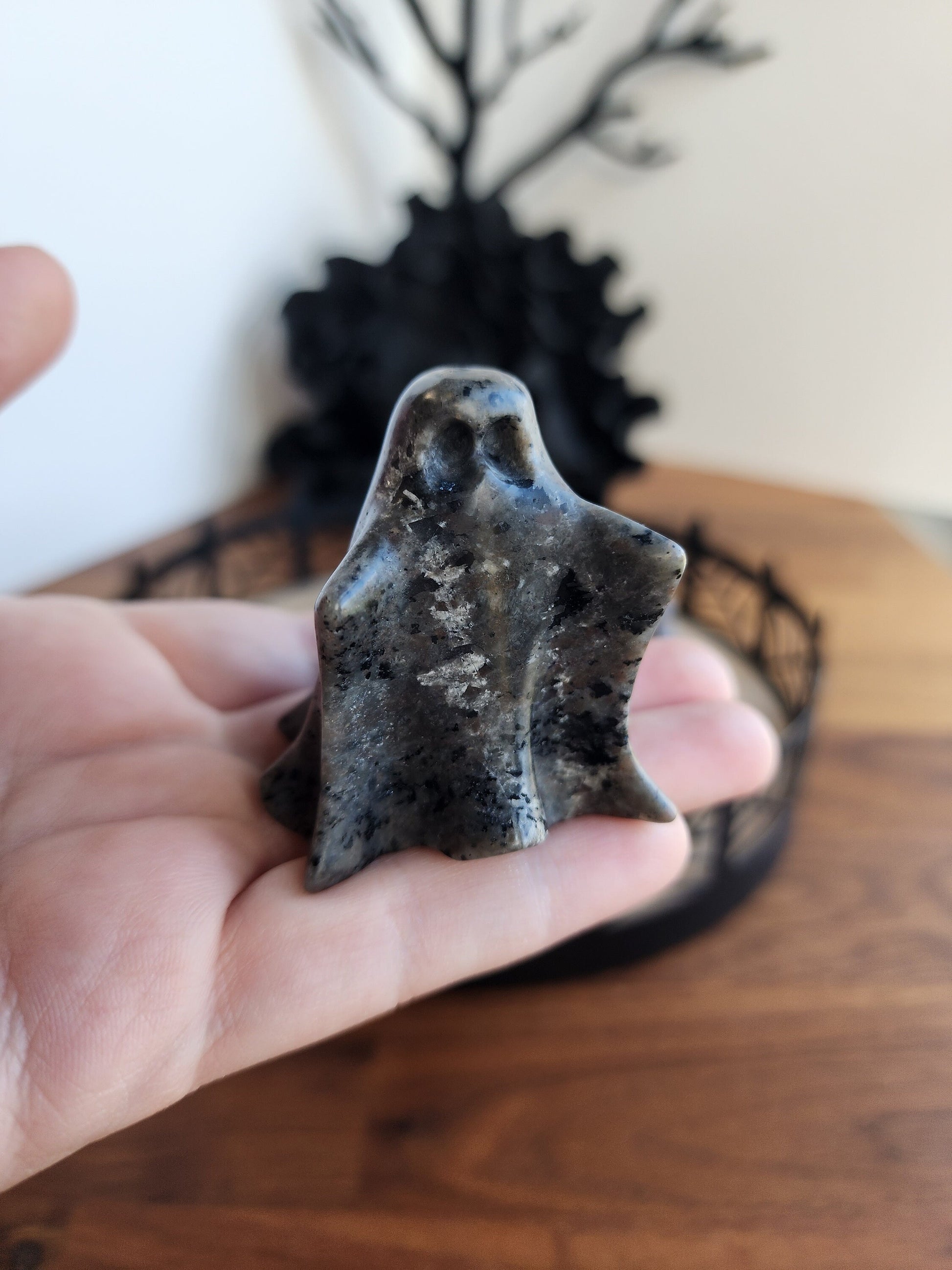 Spooky Ghost Crystal | Yooperlite | UV Reactive | Halloween | Spooky Season | 3D Phantom | Carving | Witchy Vibes | Intuitively Chosen