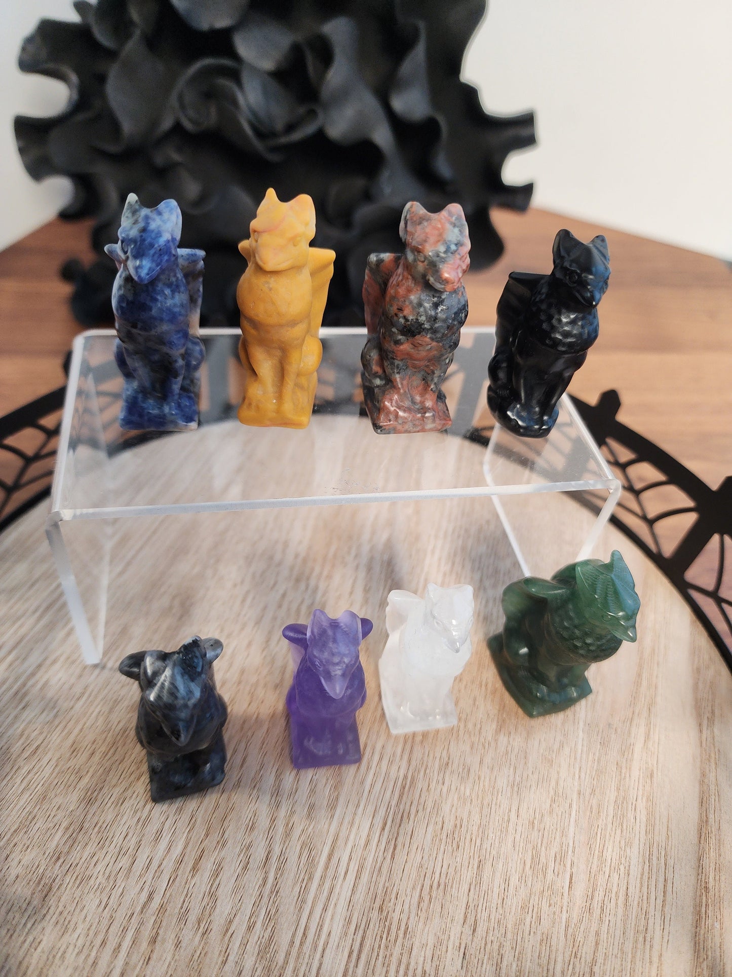 Mini Crystal Griffin | Sodalite, Clear, Larvakite, Aventurine, Obsidian, Goldstone, Purple Fluorite Gargoyles | Griffon Gryphon