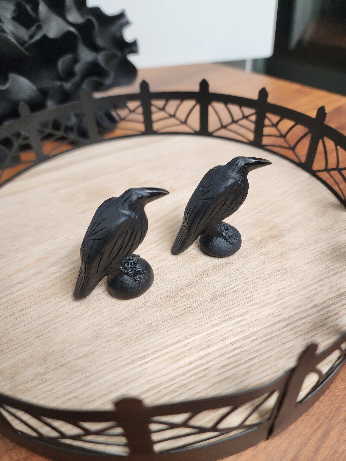 Mini Raven Crystal | Black Obsidian Crow Carving | Around 1.5" | Birds for Spooky Season | Omen Crystals | Nevermore | Intuitively Chosen