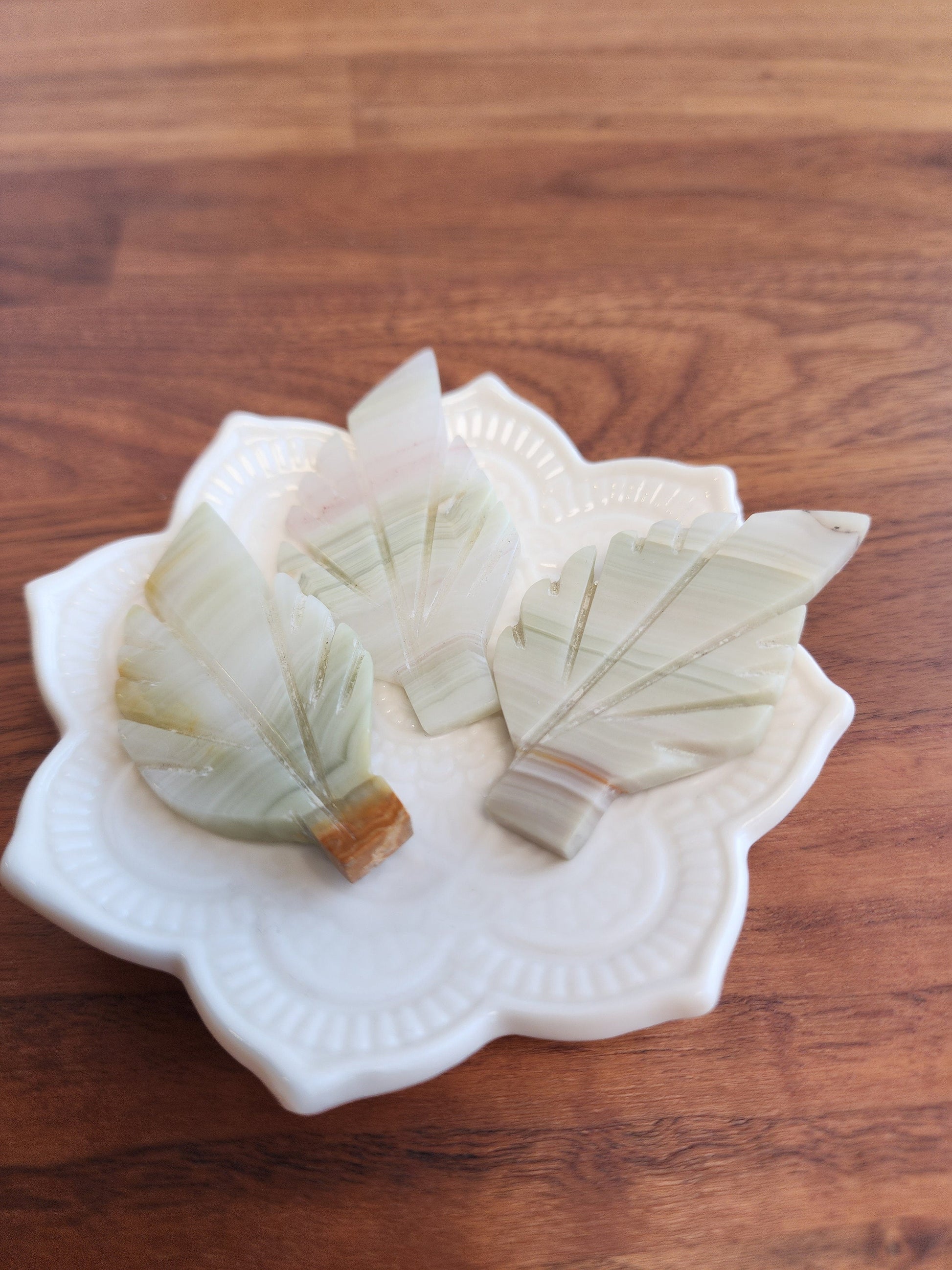 Pink Banded Onyx Leaf Leaf | Crystal Leaf | Ocean Crystals | Hand Carved leaves | Beach Season Favorites | Mom Gifts | Intuitively Chosen