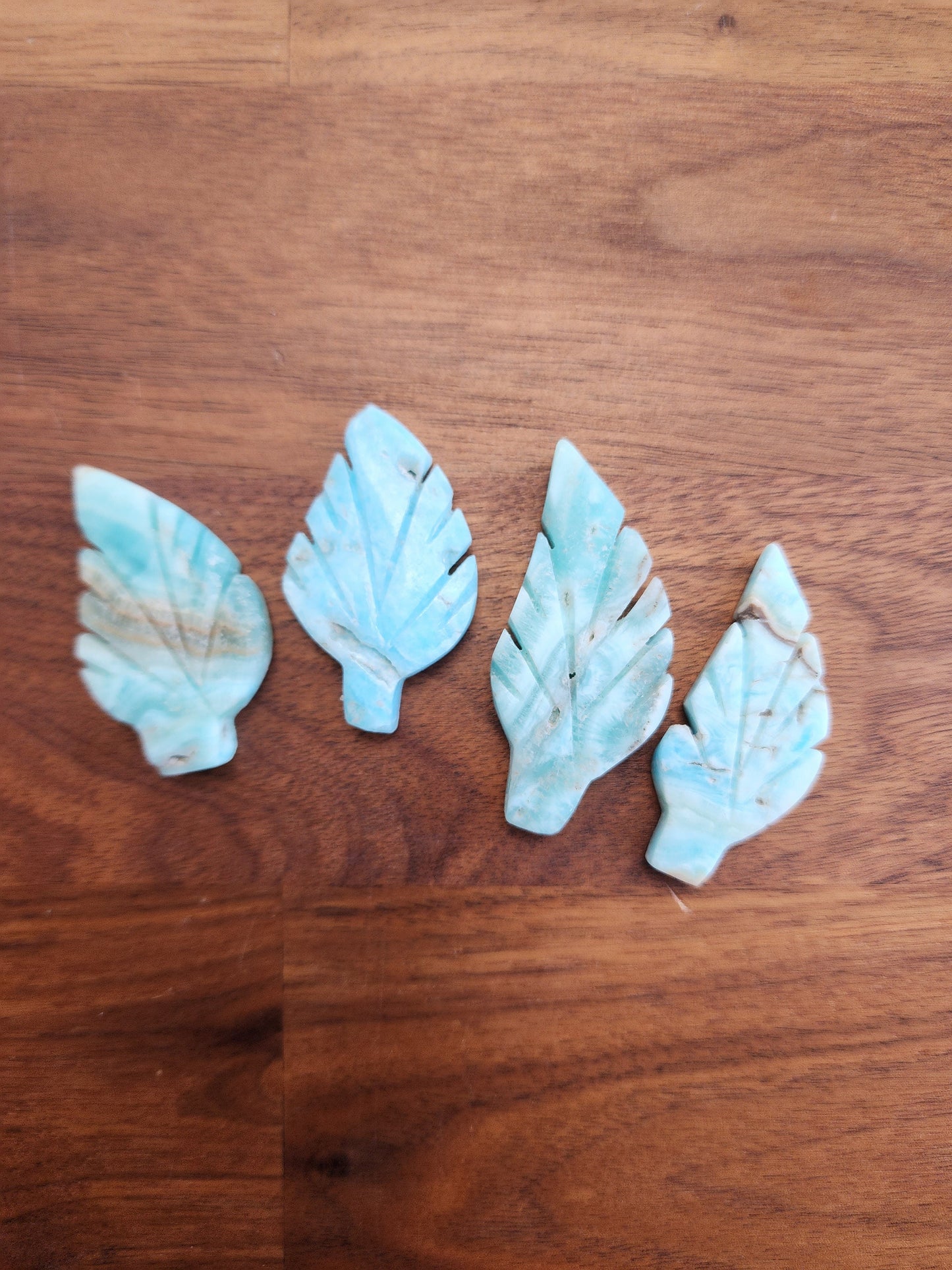 Blue Aragonite Leaf | Mini Crystal Carving | Ocean Crystals | Hand Carved leaves | Beach Season Favorites | Small Gift for Mom