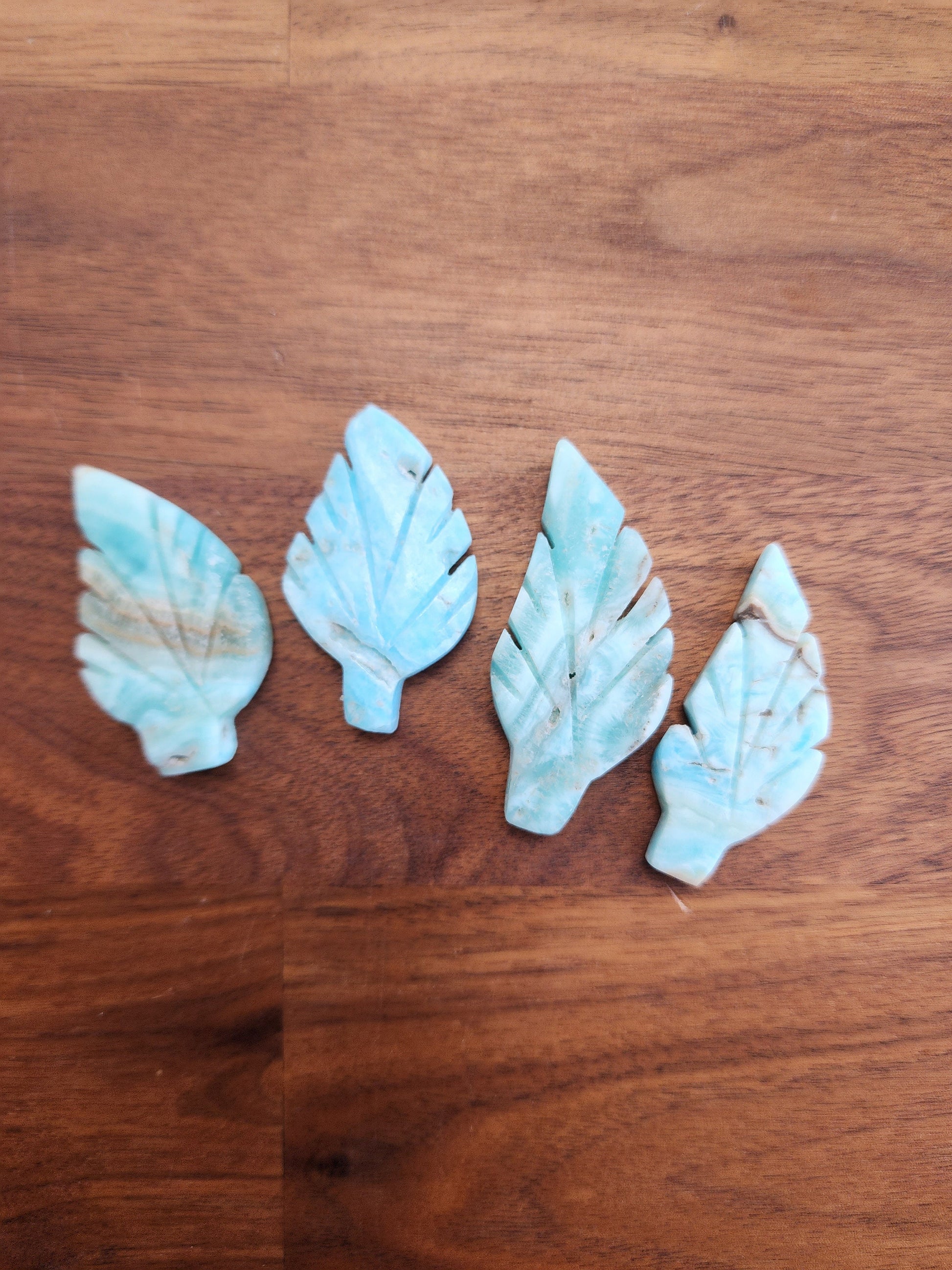 Blue Aragonite Leaf | Mini Crystal Carving | Ocean Crystals | Hand Carved leaves | Beach Season Favorites | Small Gift for Mom