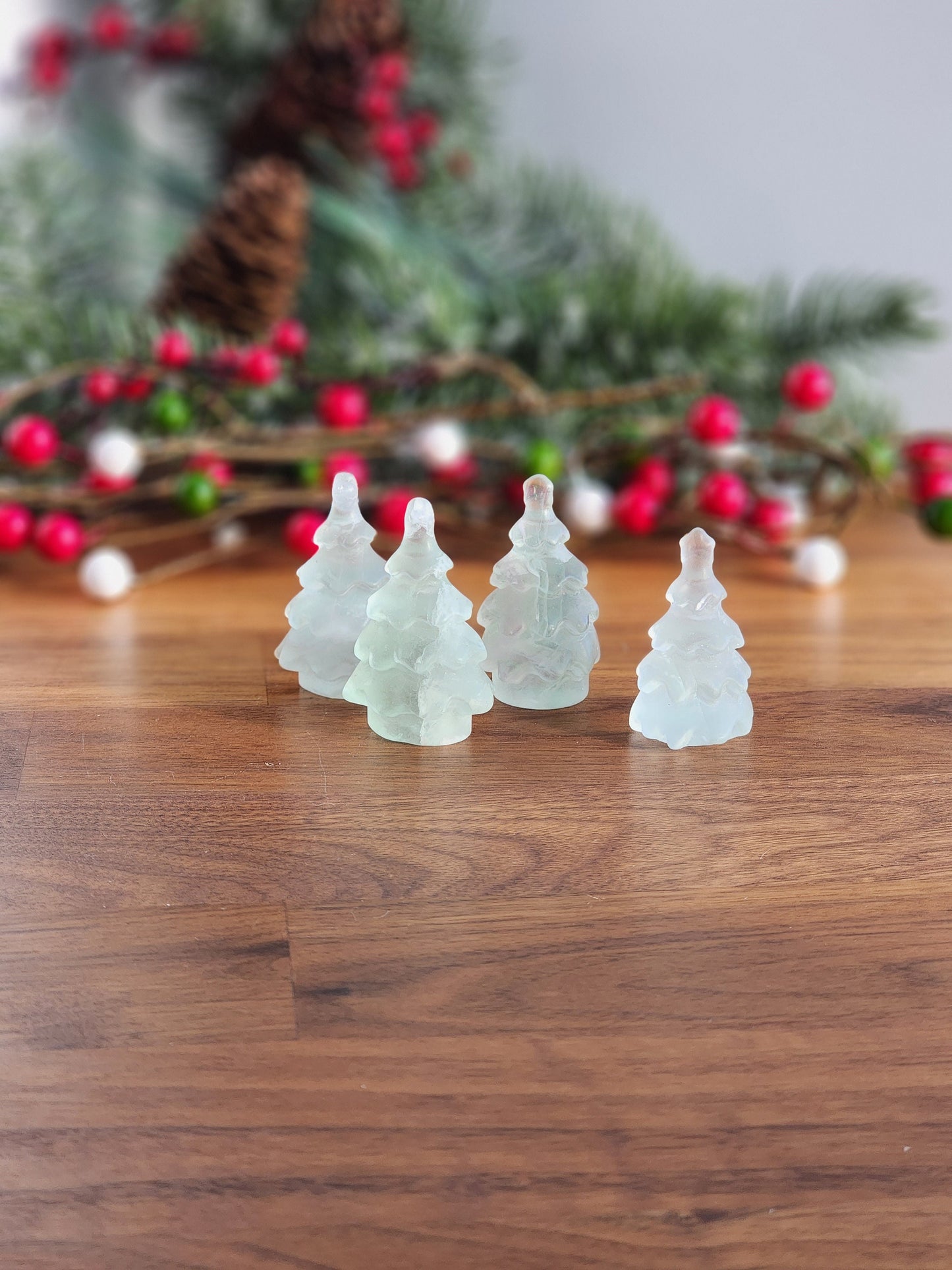Fluorite Crystal Tree | Small | Christmas Crystals | Yule Trees | Purple Holiday Decor | Green Winter Solstice Carving | Intuitively Chosen