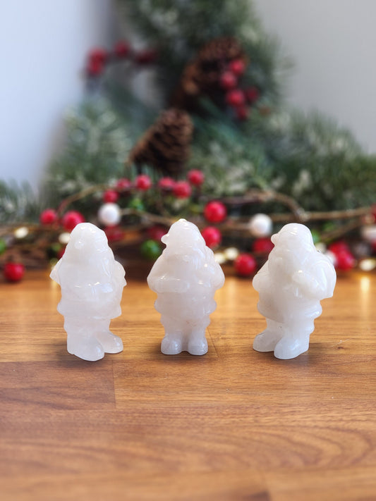 Clear quartz santa carving crystal