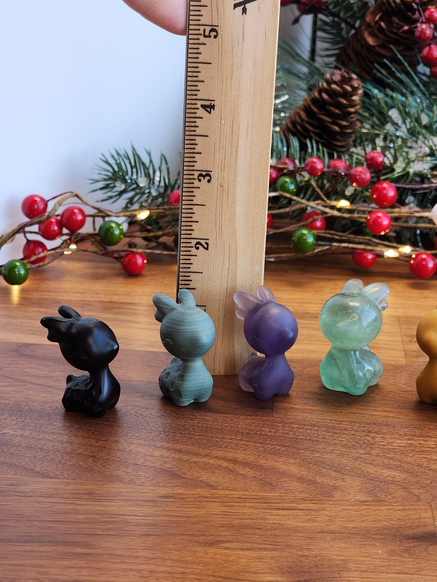 Cute Mini Crystal Deer | Holiday Carvings | Santa's Reindeer for Christmas Decor | Rudolph | Lots of Colors | Choose Your Material