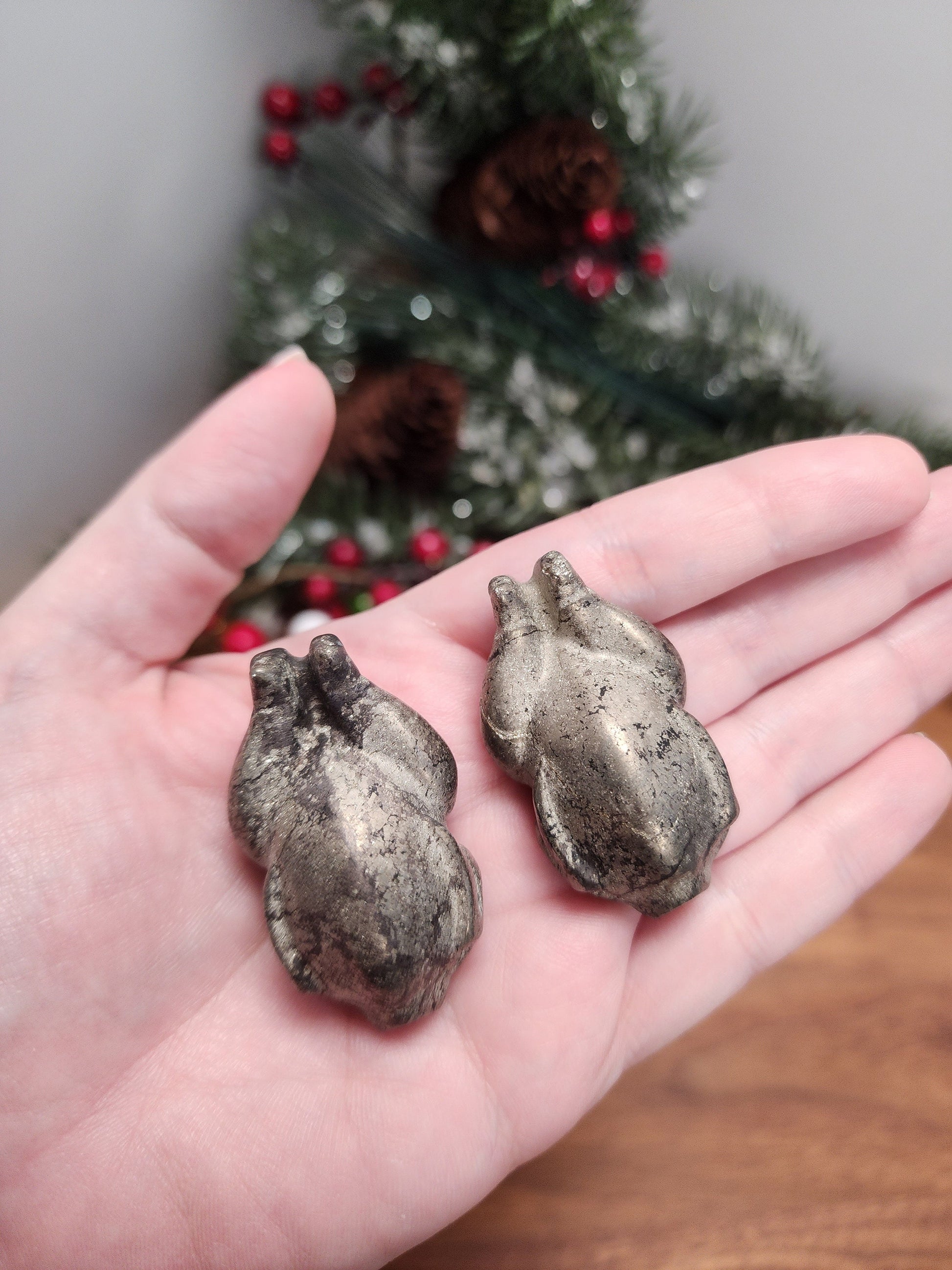 Pyrite Christmas Turkeys | Silly Crystals for the Holidays | Thanksgiving Turkey Crystal | Funny Gifts | Intuitively Chosen