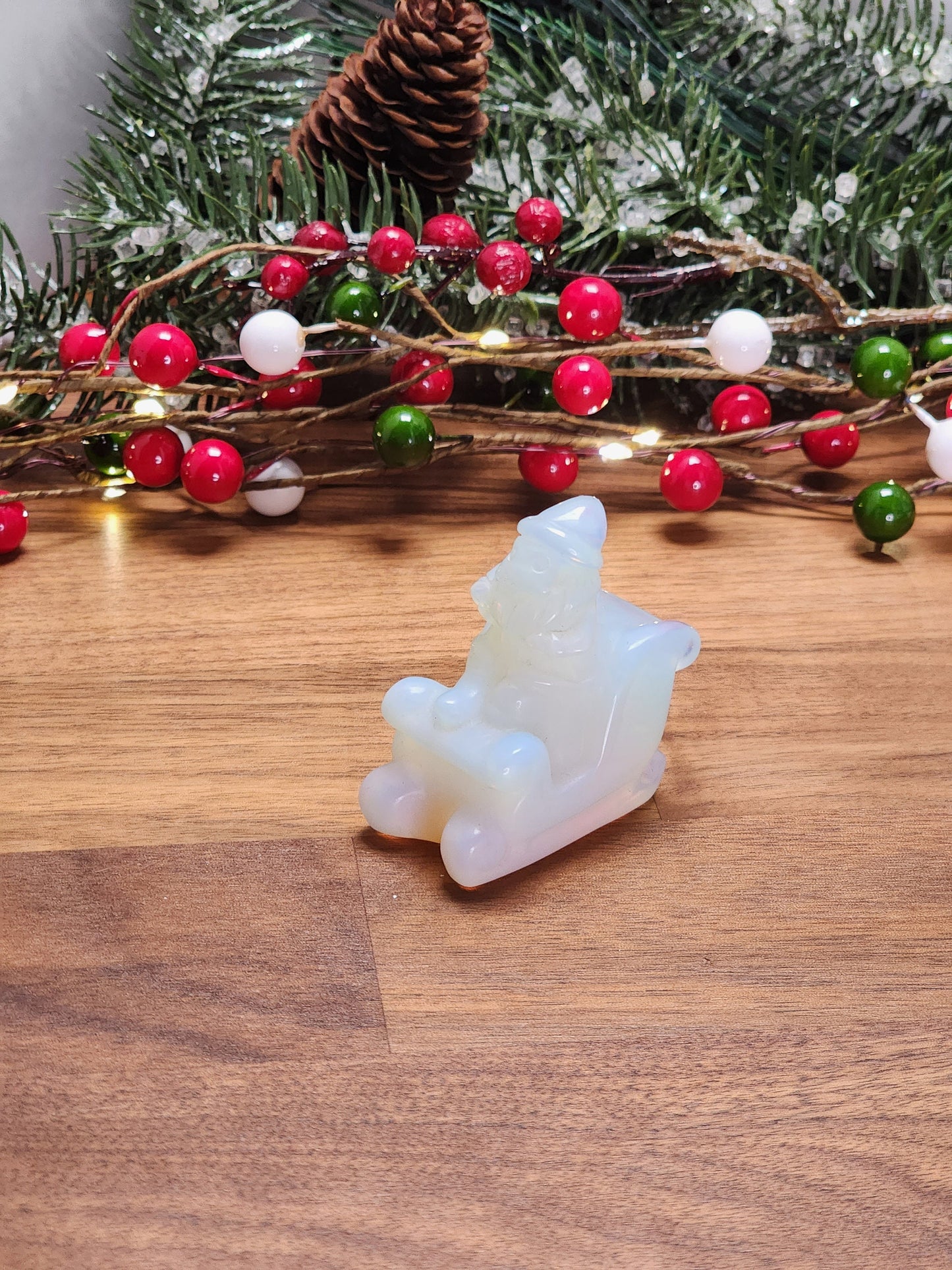 Santa Claus in his Sleigh | Opalite Christmas Crystal | Medium Father Christmas, Kris Kringle, Papa Noel, Babbo Natale | Intuitively Chosen