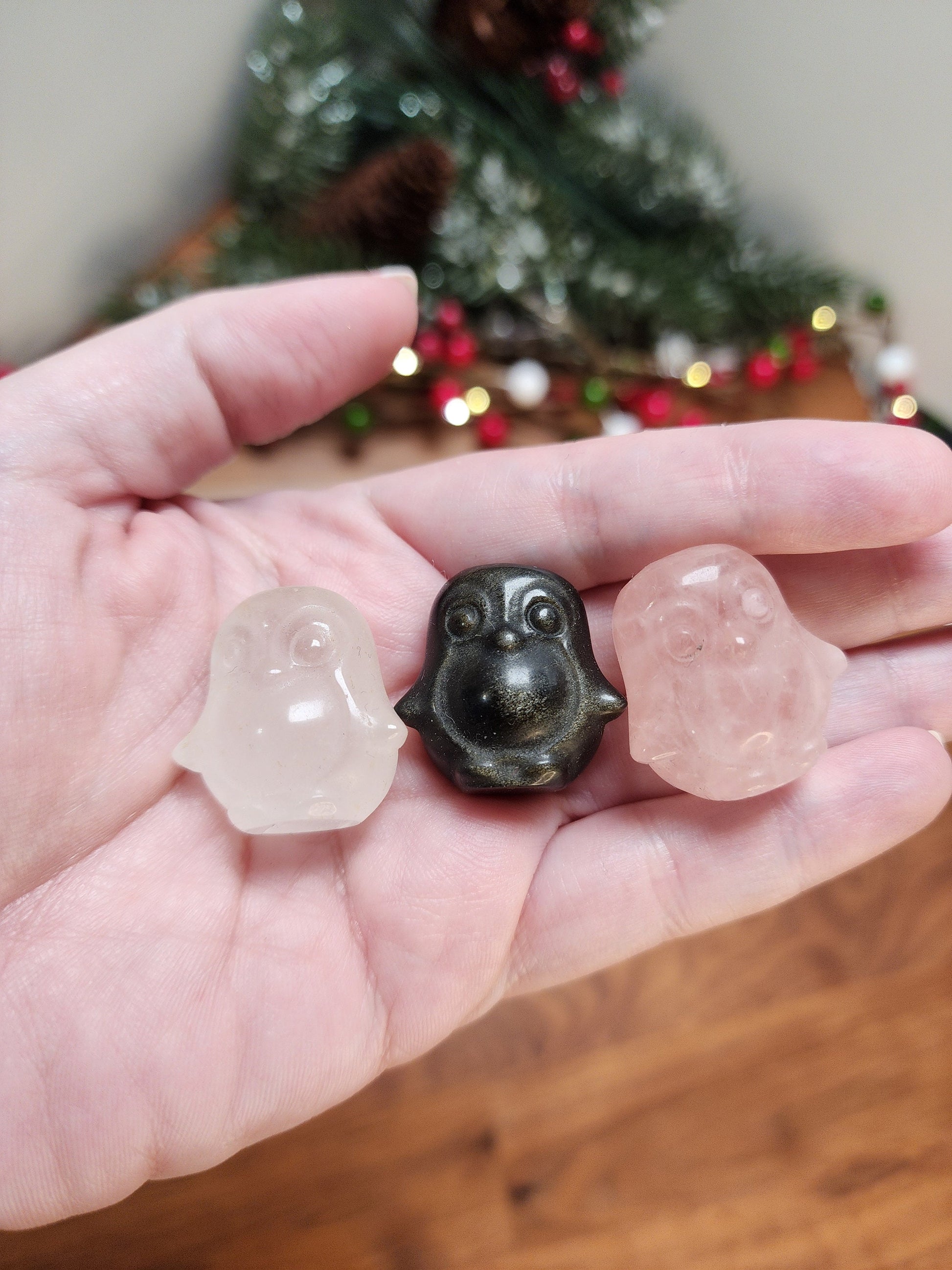 Crystal Penguins | Mini Crystals | Blue, Black, White, Pink, Rainbow | Intuitively Chosen