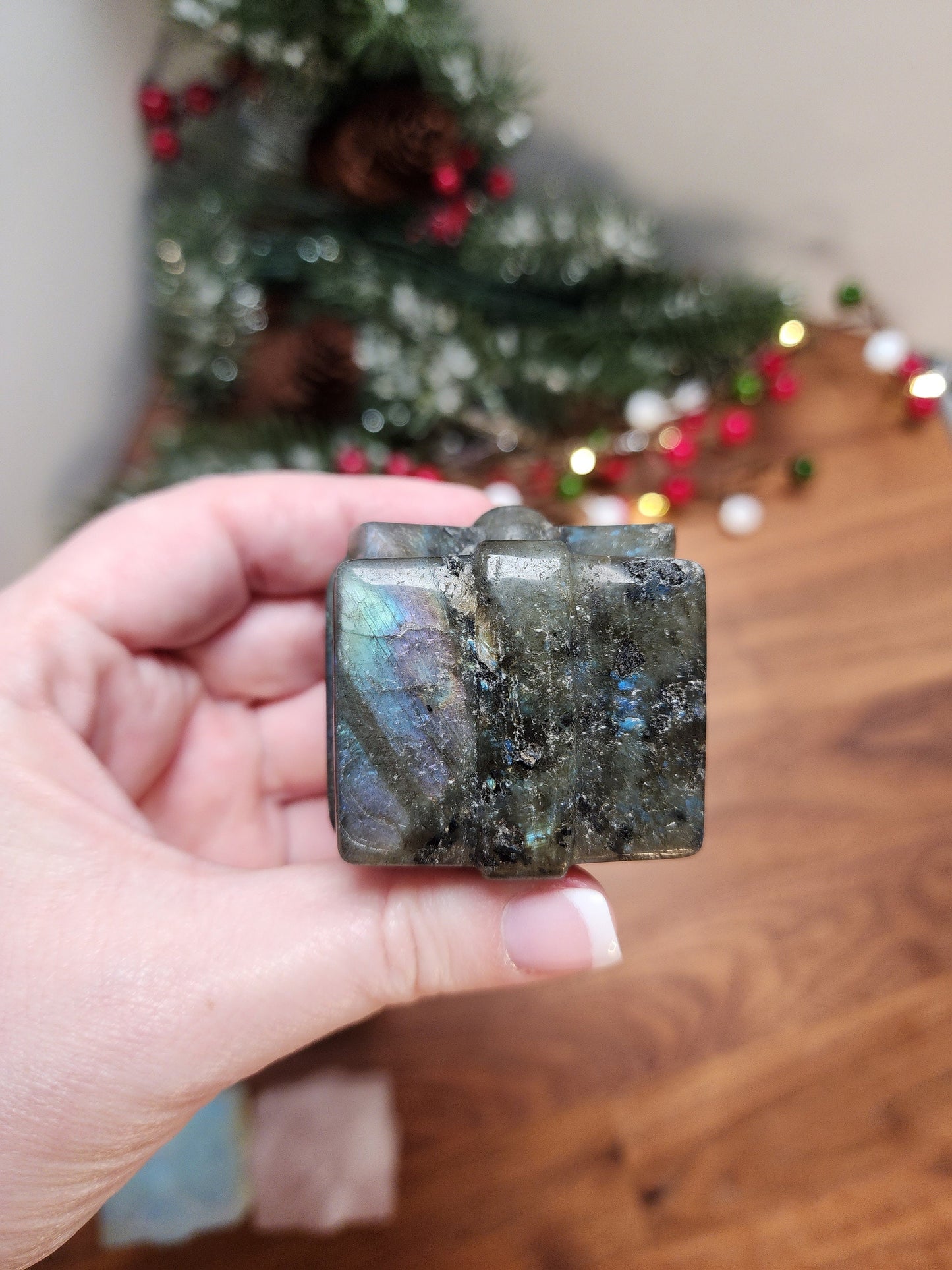 Large Gift Crystal Carvings | Holiday Presents | Choose Your Color | Big Christmas Carvings | Larvakite, Fluorite, Rose Quartz, Labradorite