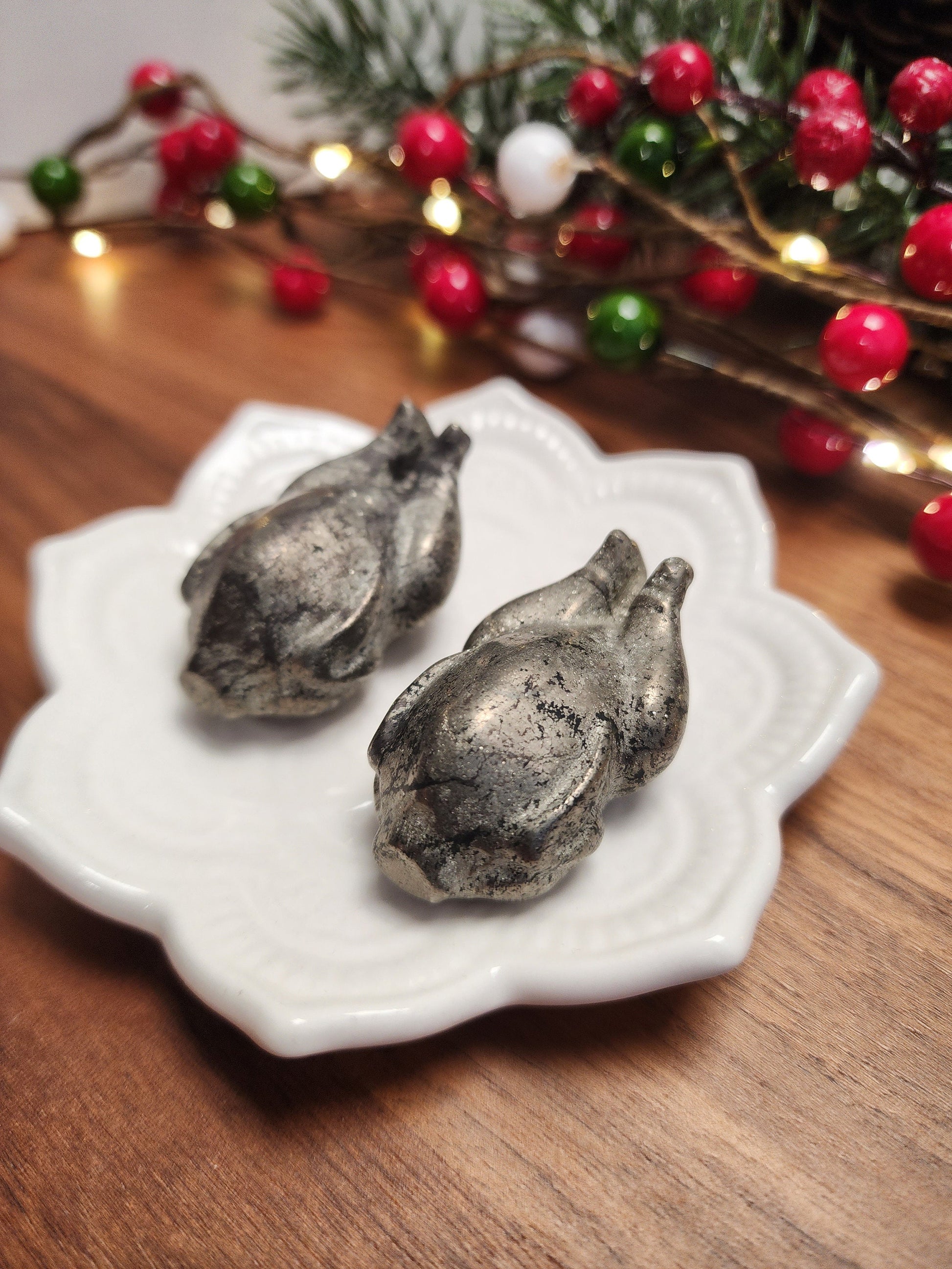 Pyrite Christmas Turkeys | Silly Crystals for the Holidays | Thanksgiving Turkey Crystal | Funny Gifts | Intuitively Chosen