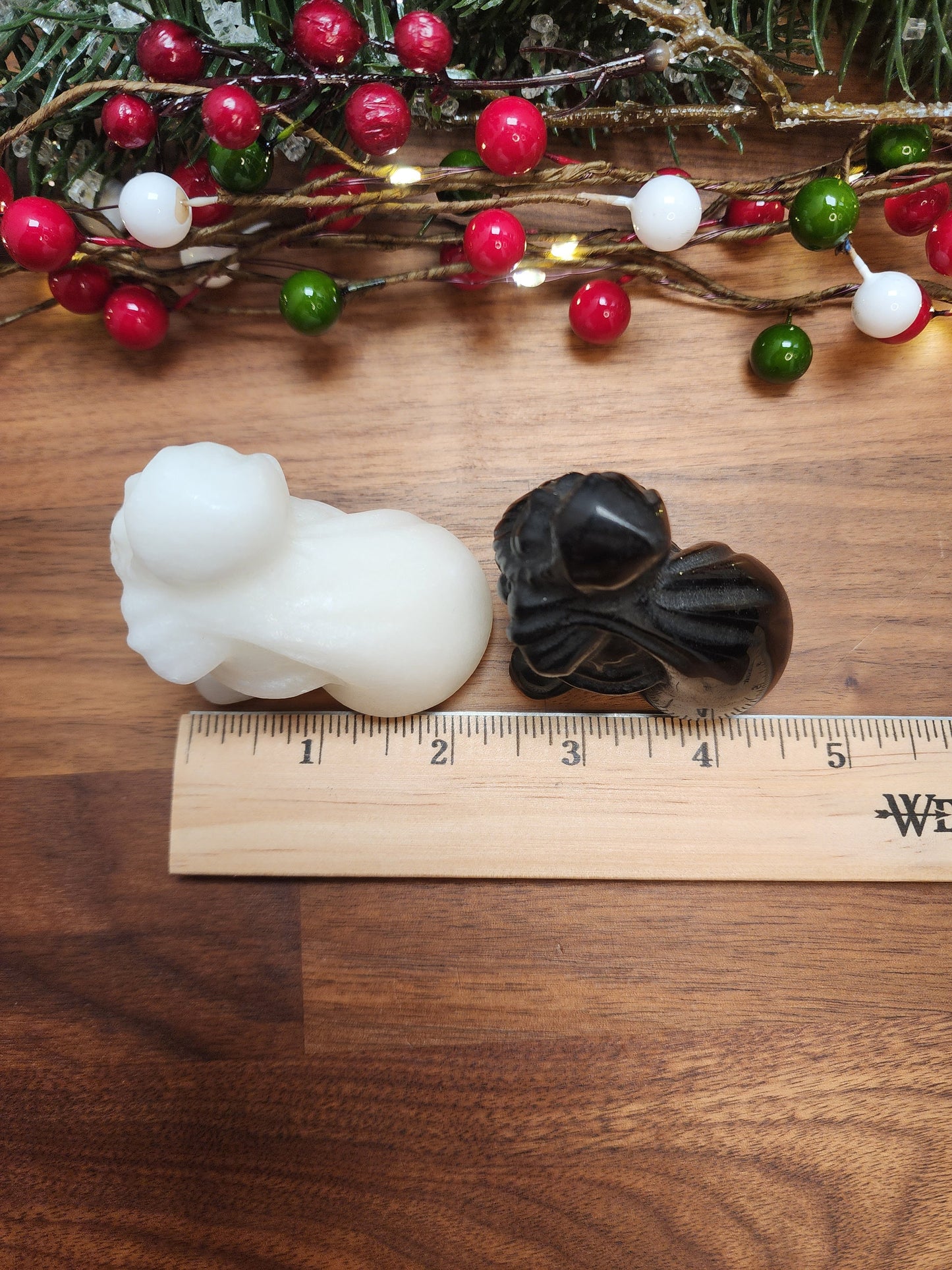 Crystal Santa Clause Carrying his pack on his back | White Jade & Black Obsidian | One of each Available