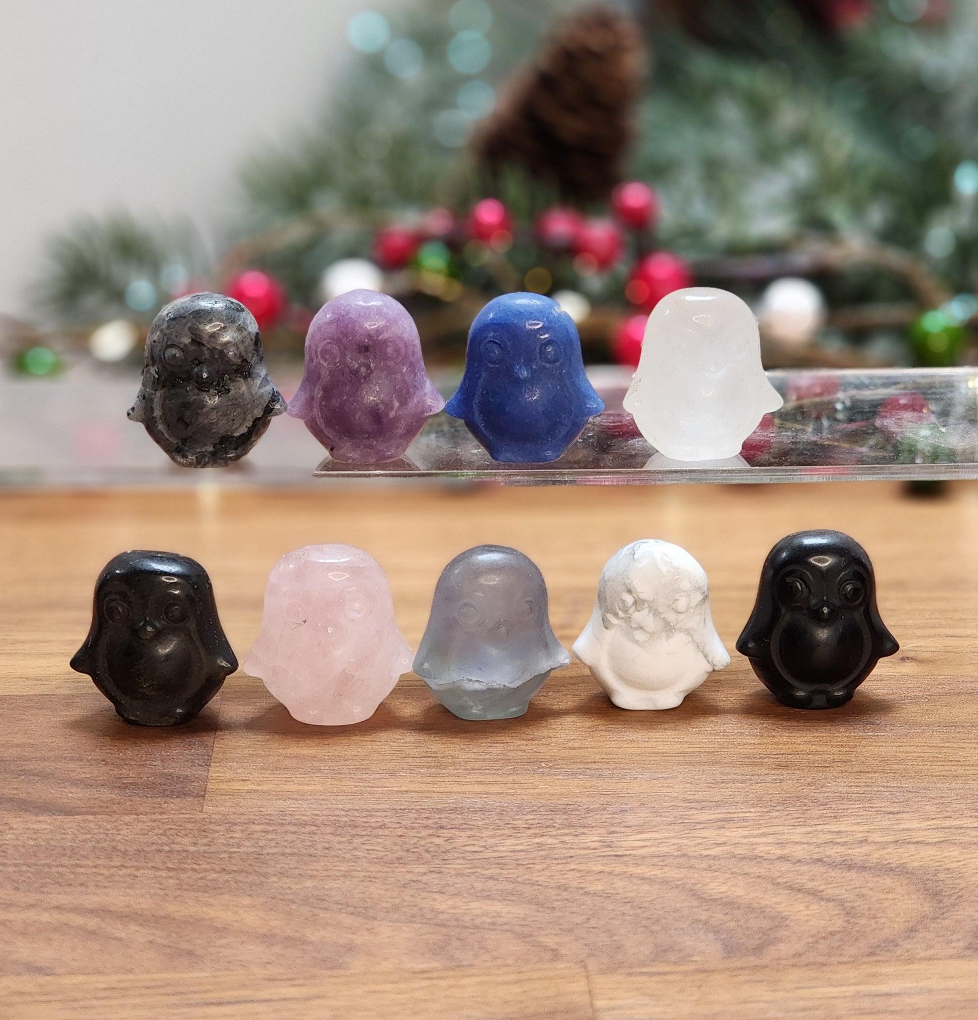 Crystal Penguins | Mini Crystals | Blue, Black, White, Pink, Rainbow | Intuitively Chosen