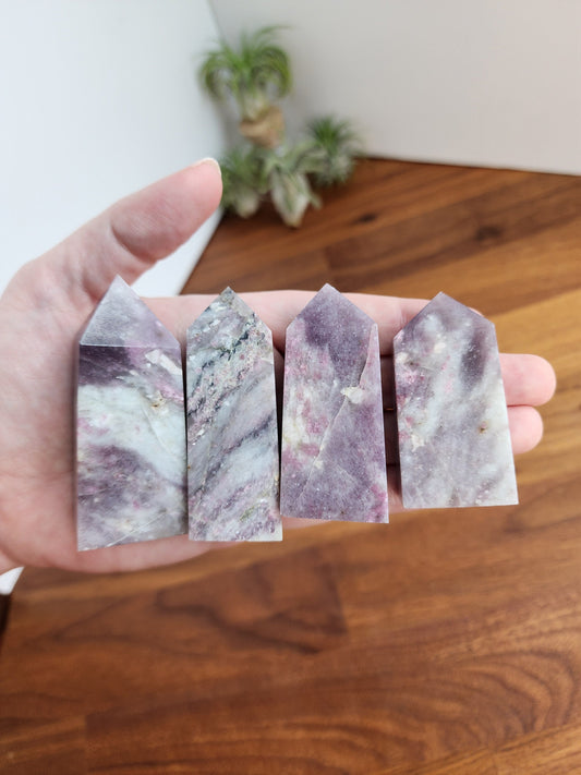 Unicorn Stone Towers | Pink Tourmaline, Smokey Quartz, Lepidolite | Intuitively Chosen
