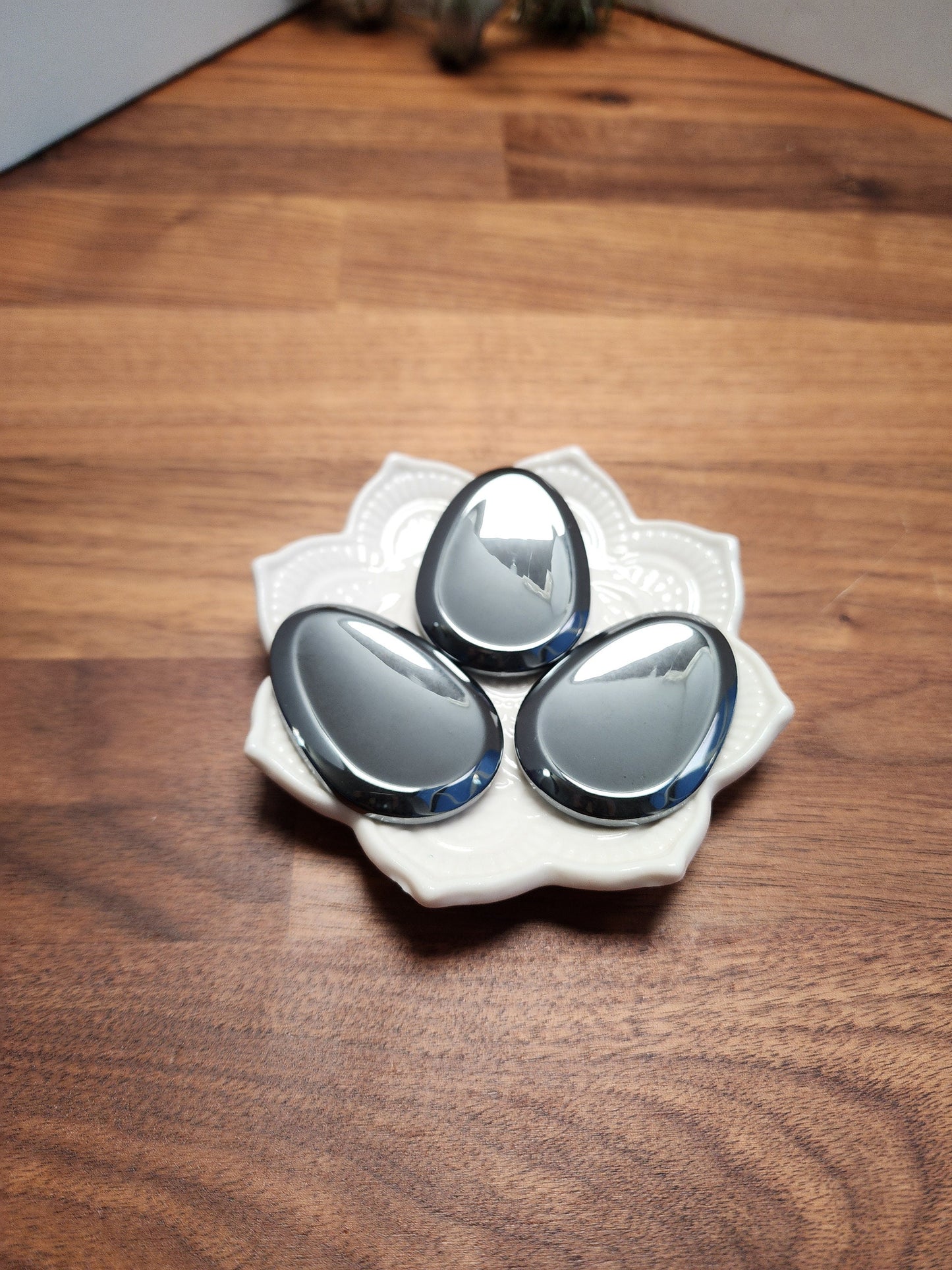 Hematite Worry Stones | 1.7" | Shiny Silver | Intuitively Chosen