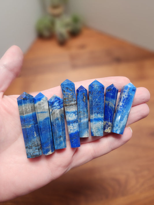 Lapis Lazuli Mini Towers | Royal Deep Blue, Silver, Specs of Gold | Winter Mini Crystals | Intuitively Chosen