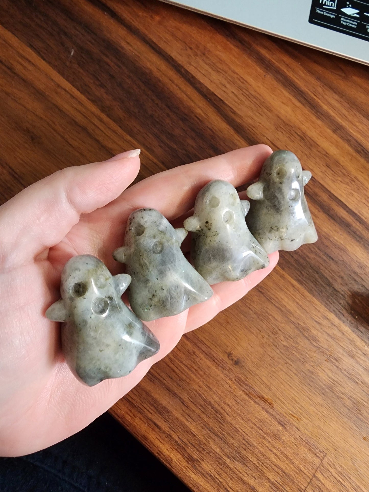 Crystal Ghost Carving: Labradorite, Calcite, Tiger Eye, Obsidian