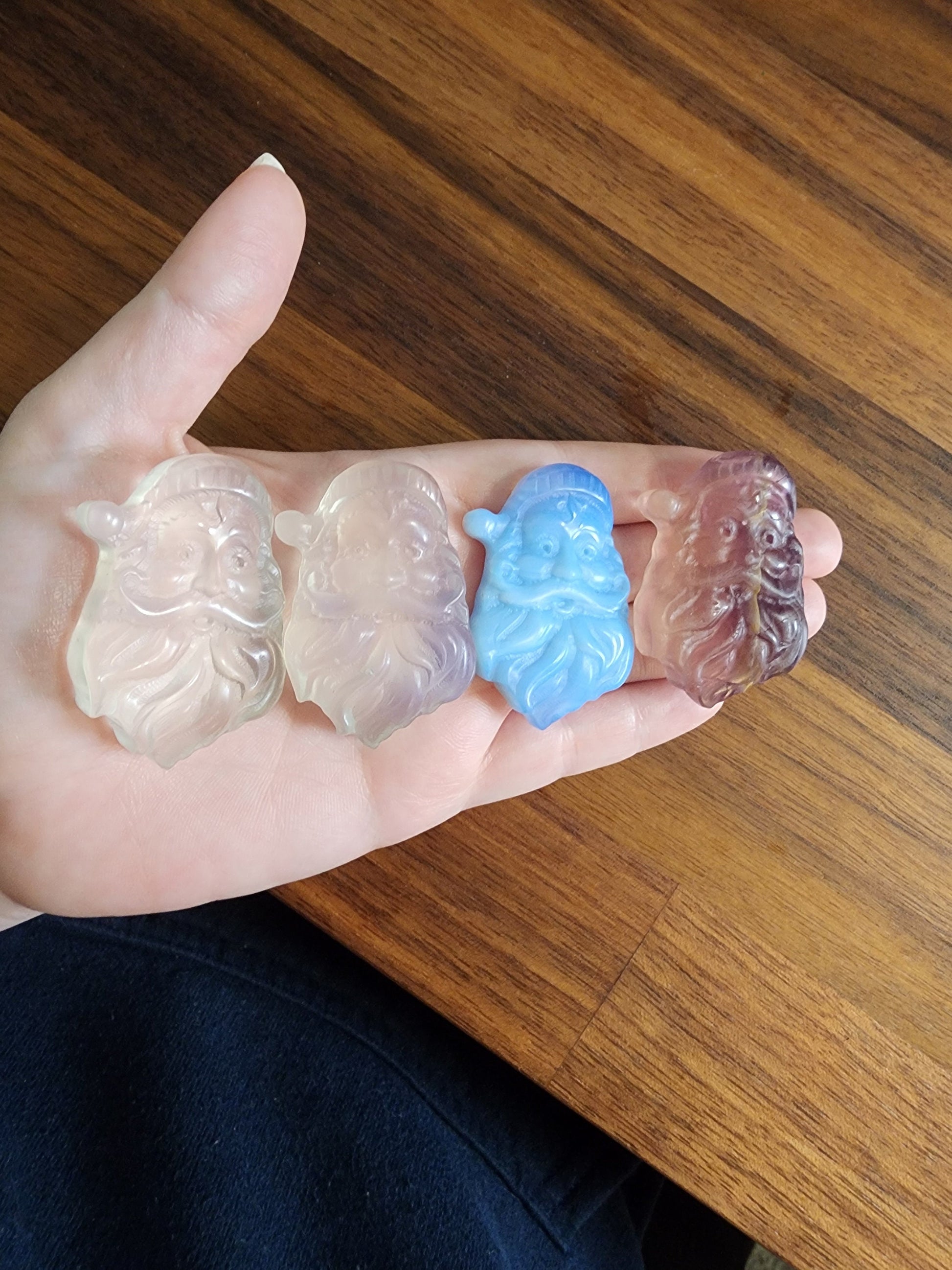 Santa Claus Crystal: Opalite, Obsidian, Fluorite Holiday Pocket Stone