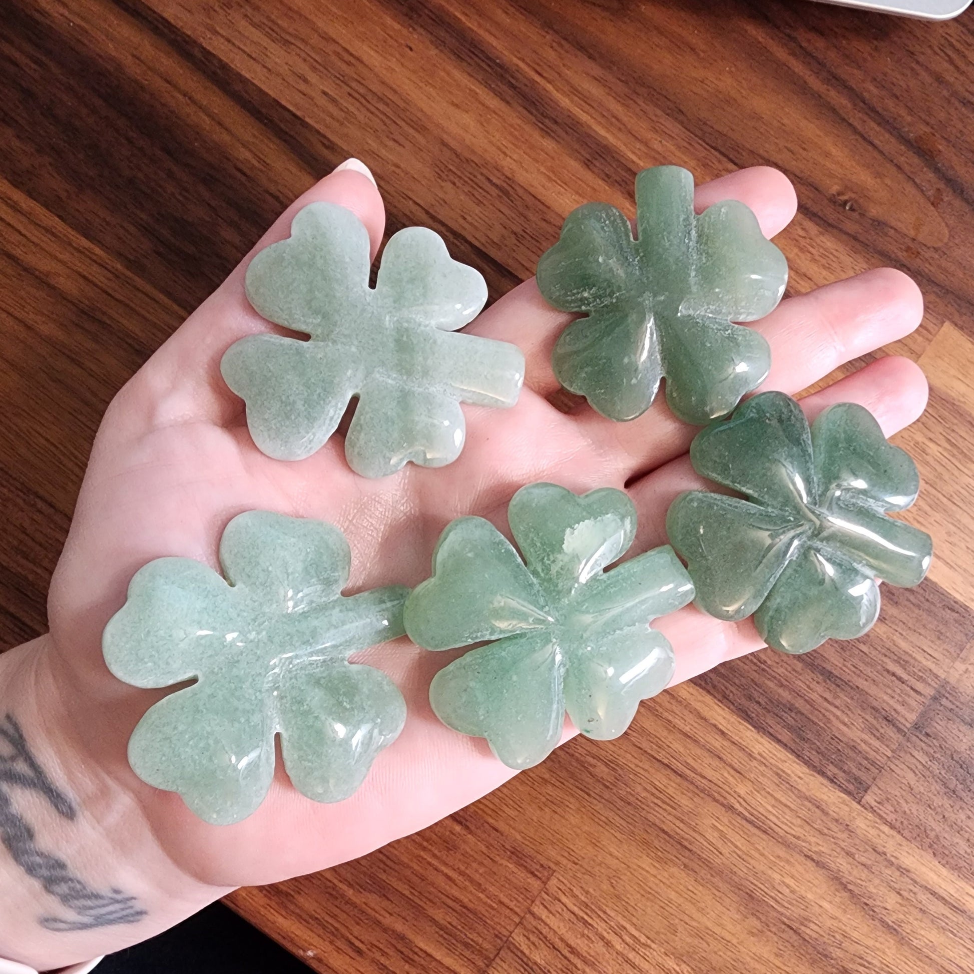 Crystal 4 Leaf Clover | Green Adventurine Shamrock | St Patrick's Day Decor | Lucky Girl Crystals | Intuitively Chosen