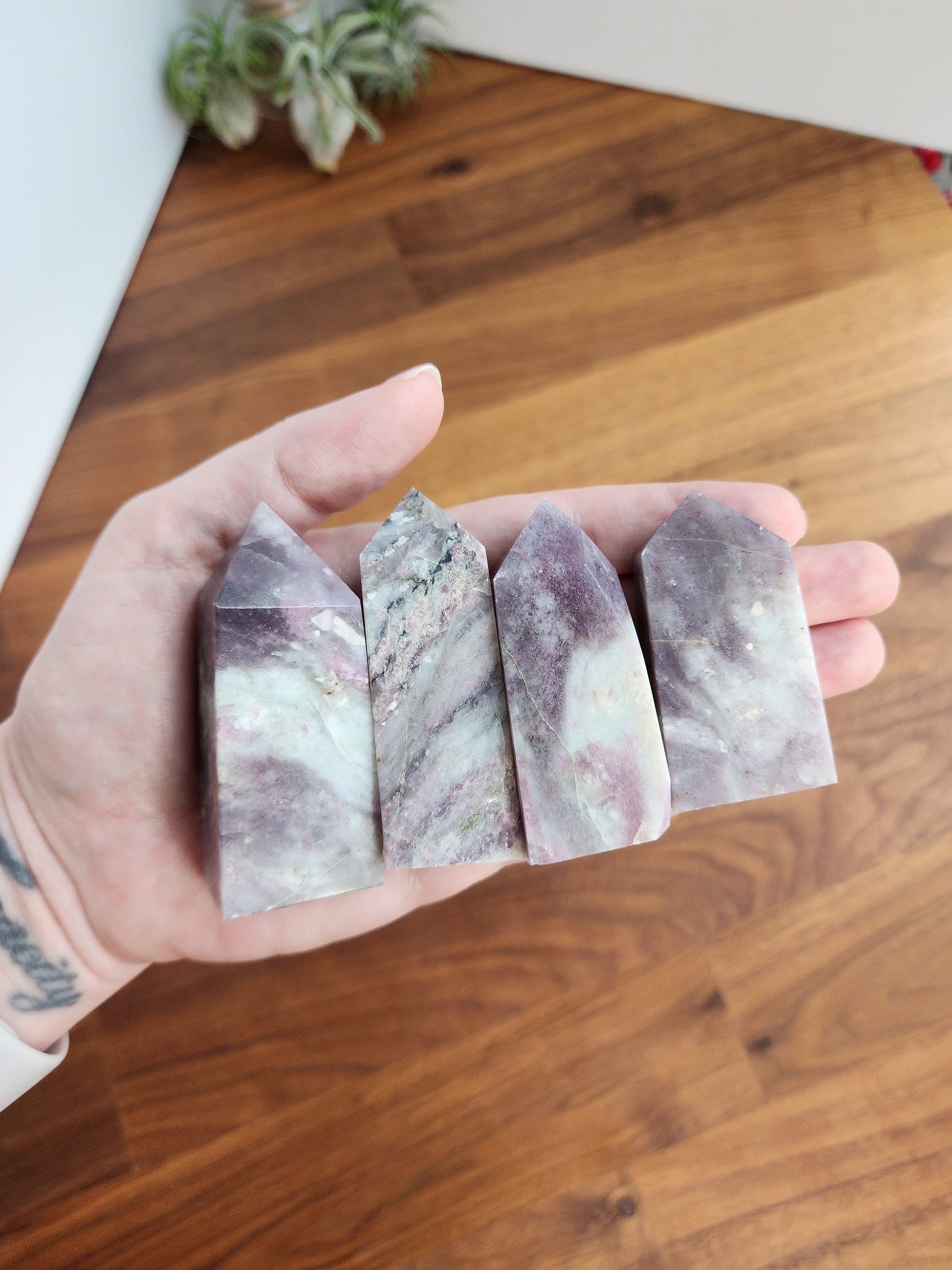 Unicorn Stone Towers | Pink Tourmaline, Smokey Quartz, Lepidolite | Intuitively Chosen