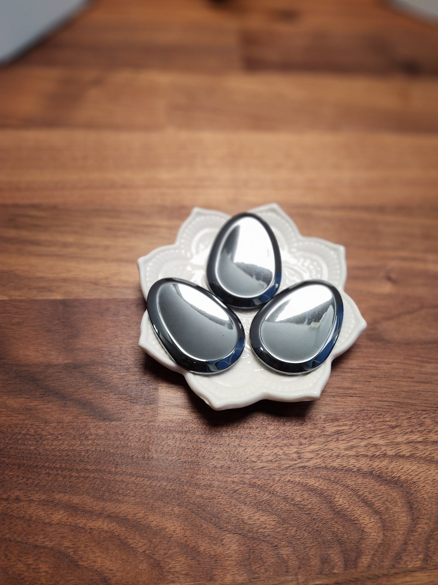 Hematite Worry Stones | 1.7" | Shiny Silver | Intuitively Chosen
