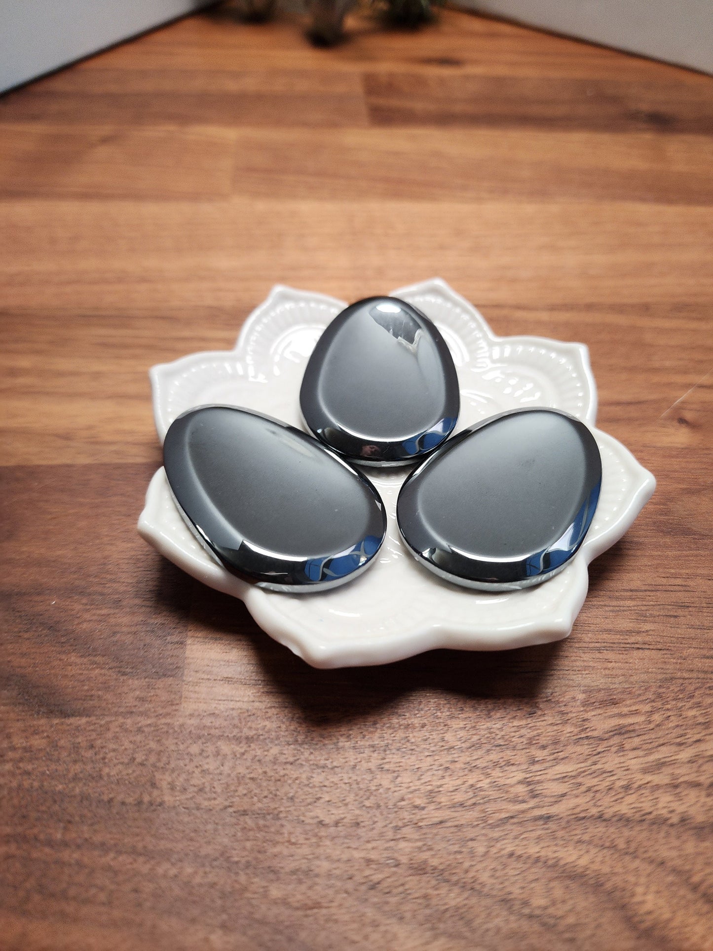 Hematite Worry Stones | 1.7" | Shiny Silver | Intuitively Chosen