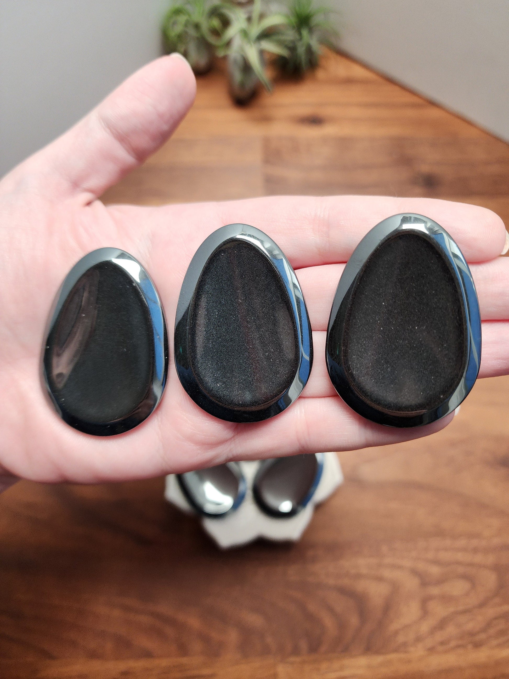 Hematite Worry Stones | 1.7" | Shiny Silver | Intuitively Chosen
