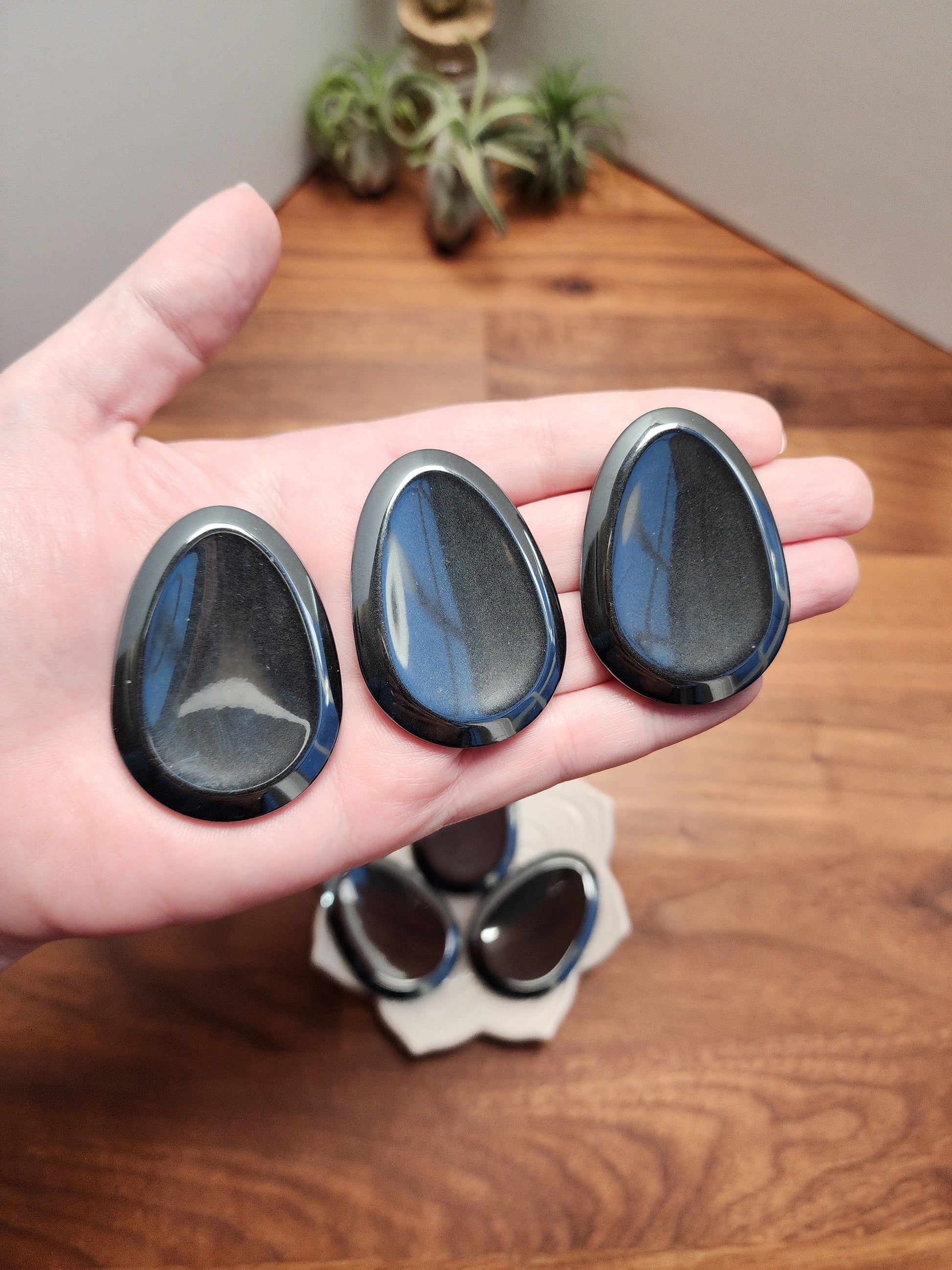Hematite Worry Stones | 1.7" | Shiny Silver | Intuitively Chosen