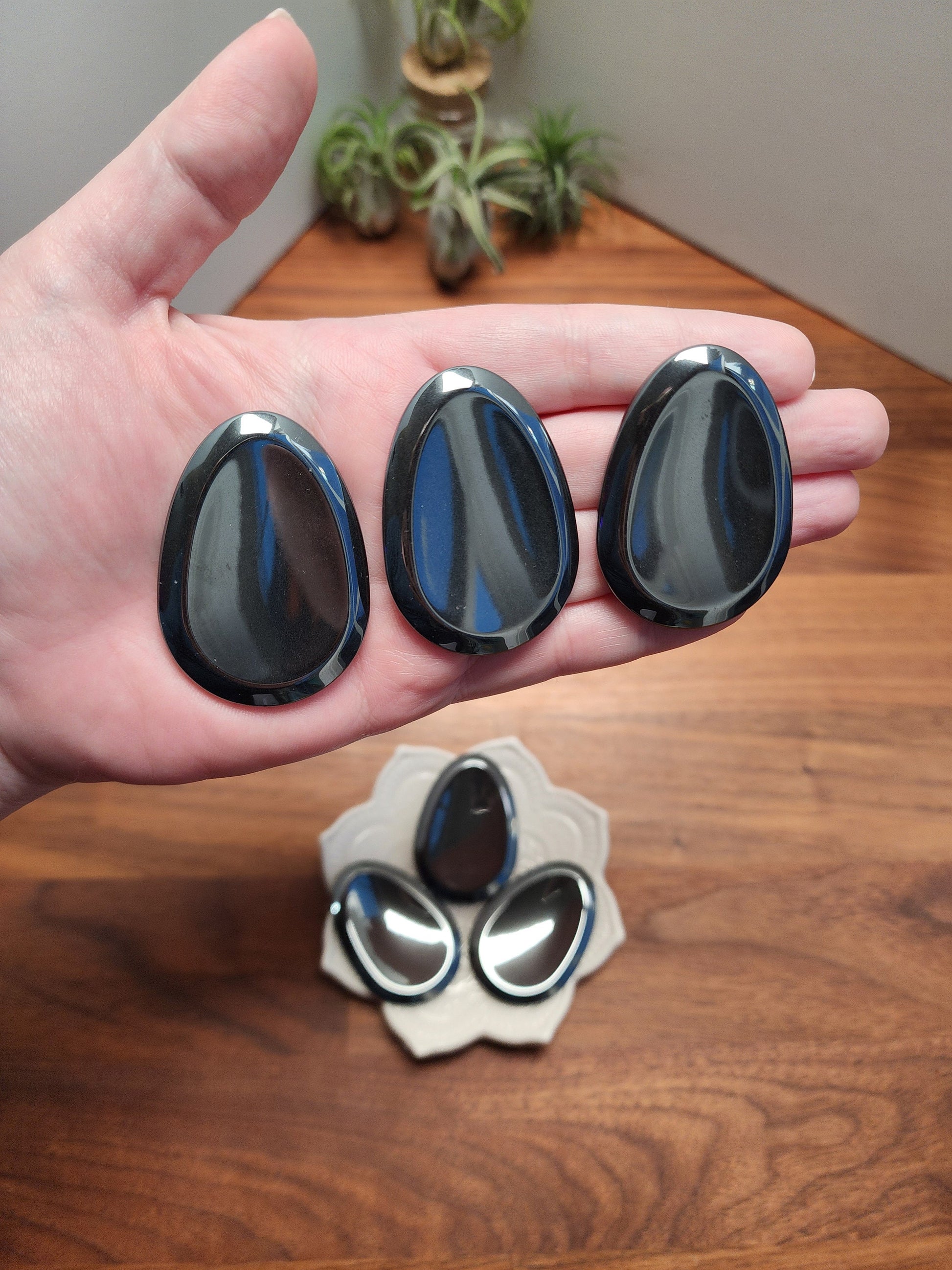 Hematite Worry Stones | 1.7" | Shiny Silver | Intuitively Chosen