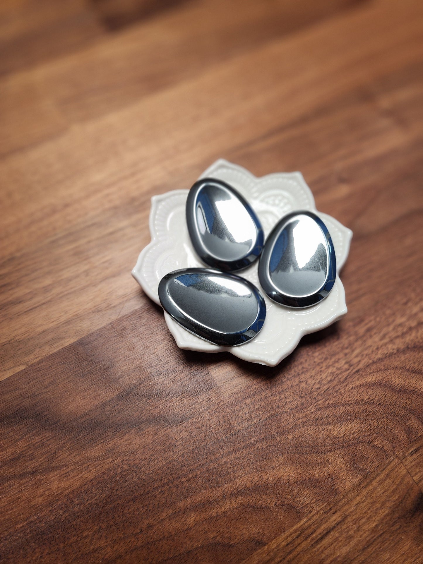 Hematite Worry Stones | 1.7" | Shiny Silver | Intuitively Chosen