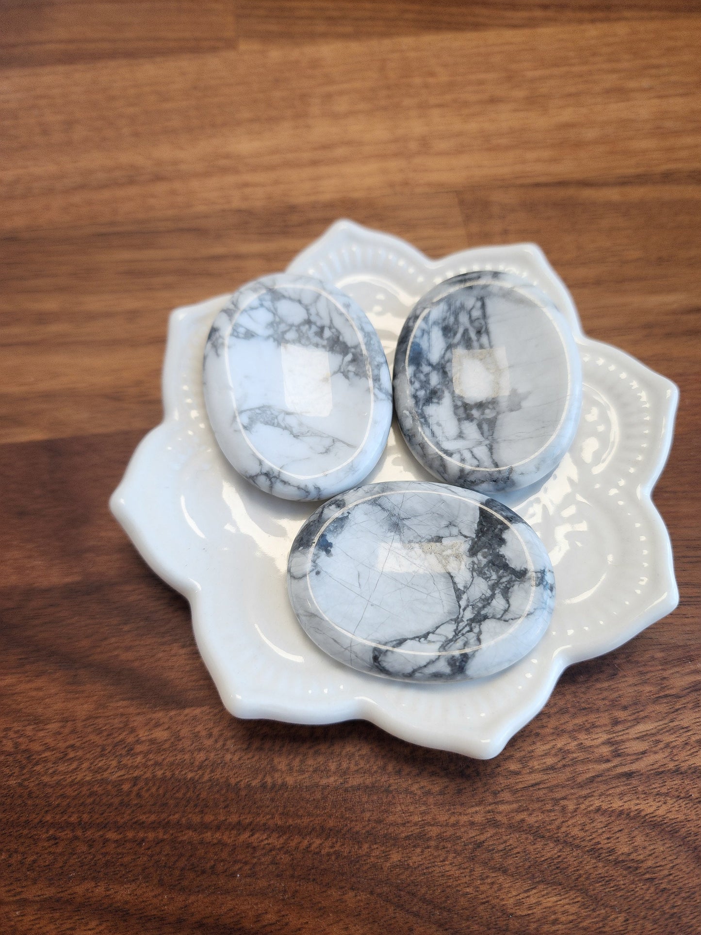 Howlite Worry Stone: Calming White Crystal (Pocket Size Fidget)