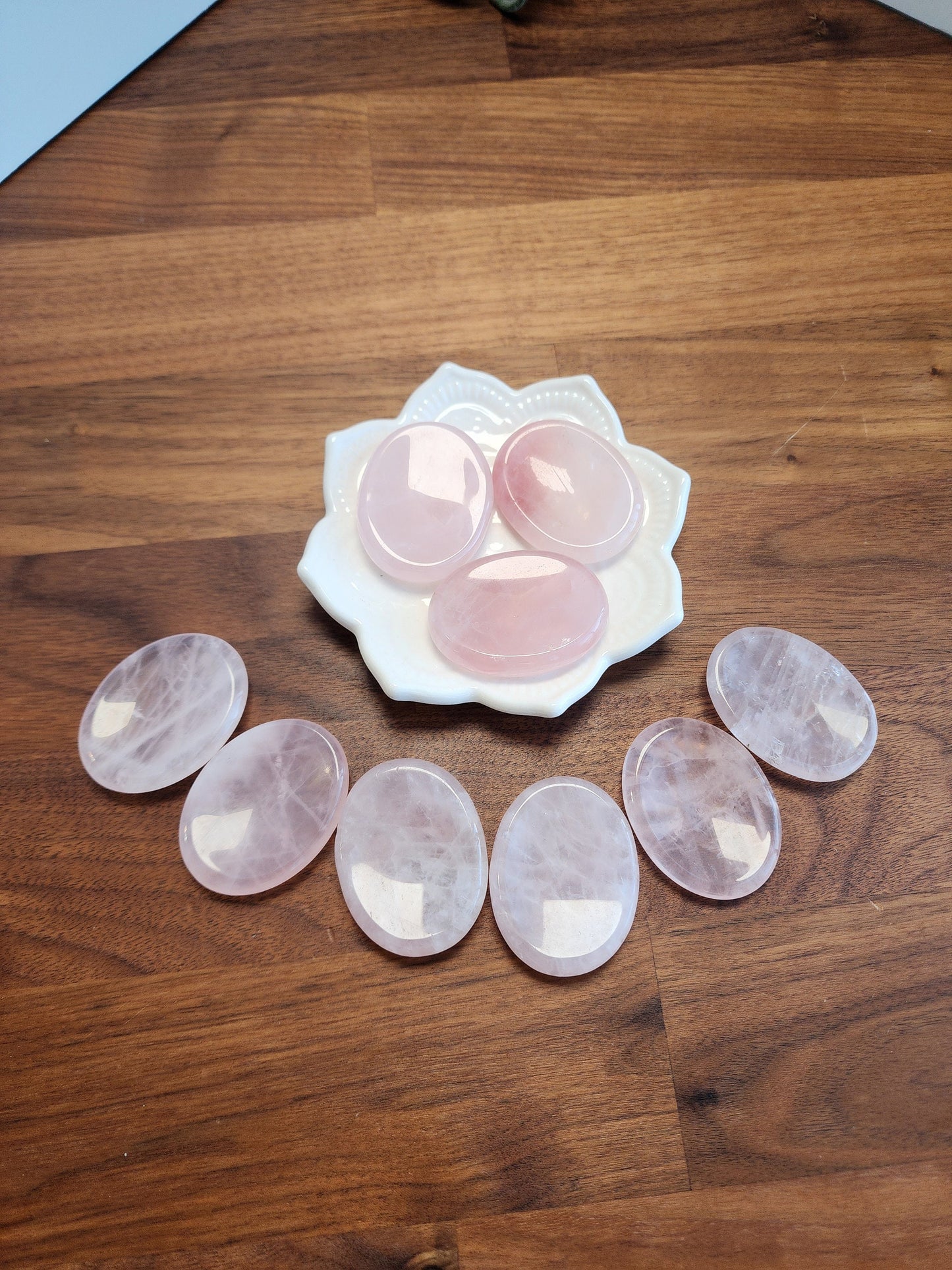 Rose Quartz Worry Stone: Pink Pocket Crystal, ADHD Fidget (1.77")
